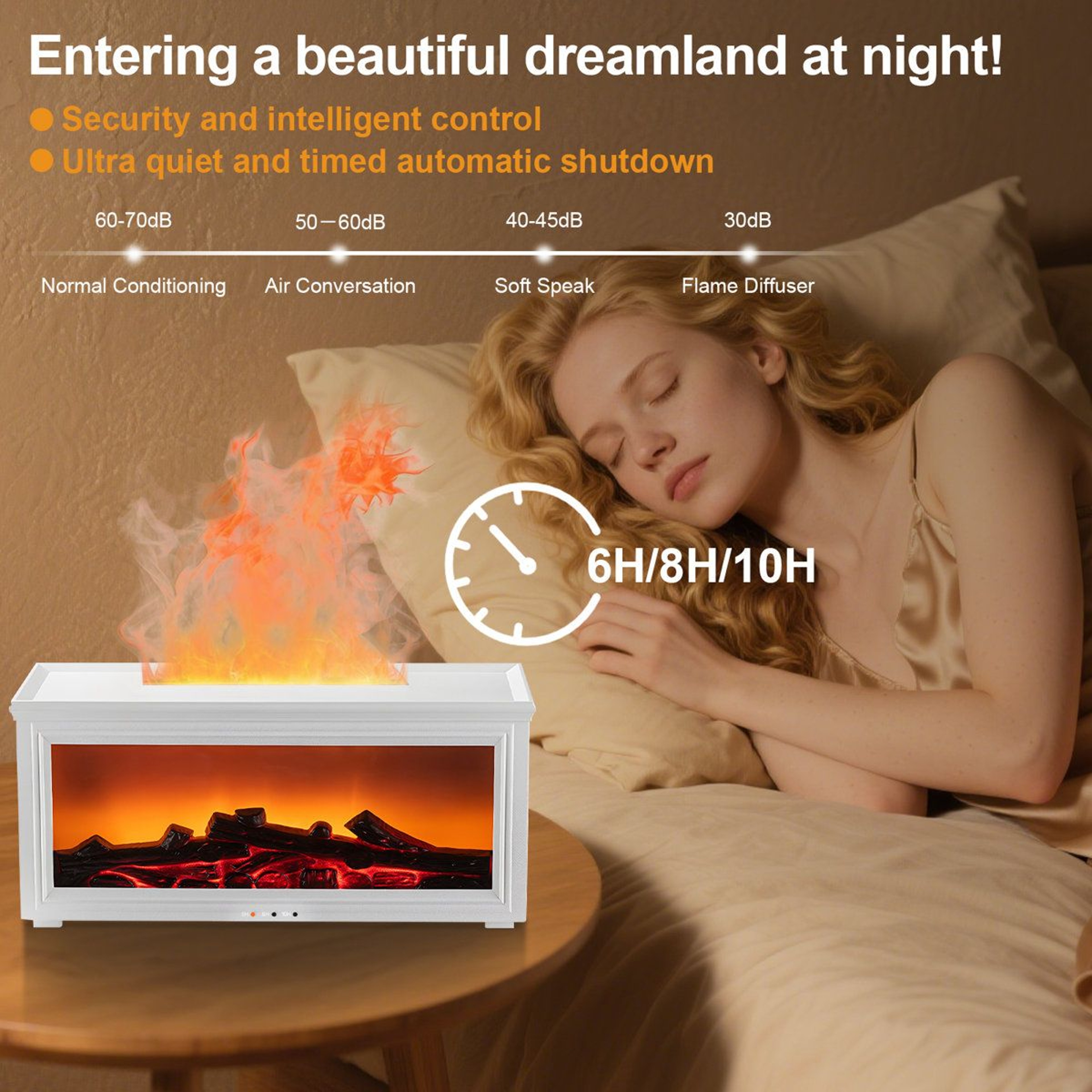 280ml Fireplace Humidifier And Essential Oil Diffuser With 7 Color Light 5