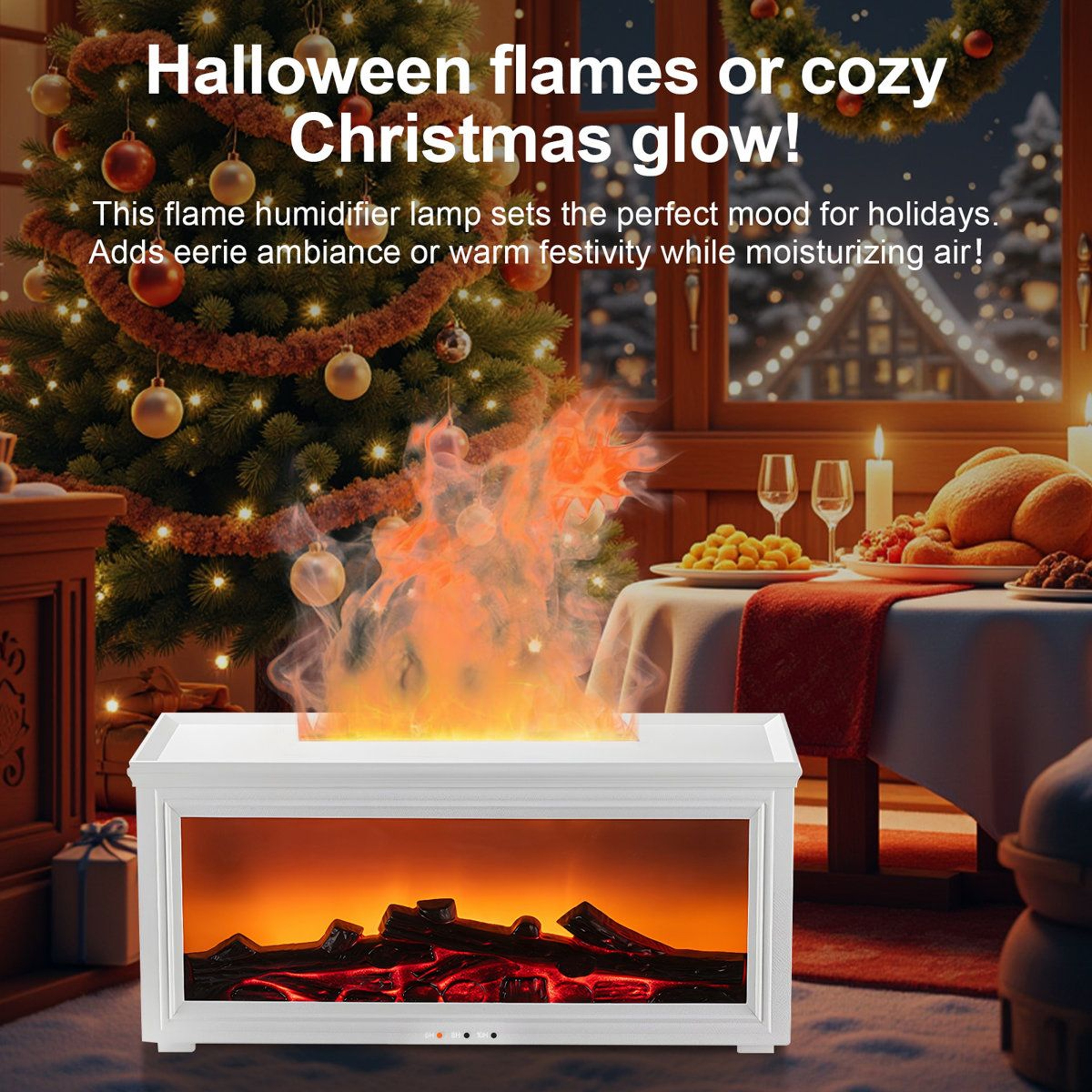 280ml Fireplace Humidifier And Essential Oil Diffuser With 7 Color Light 9