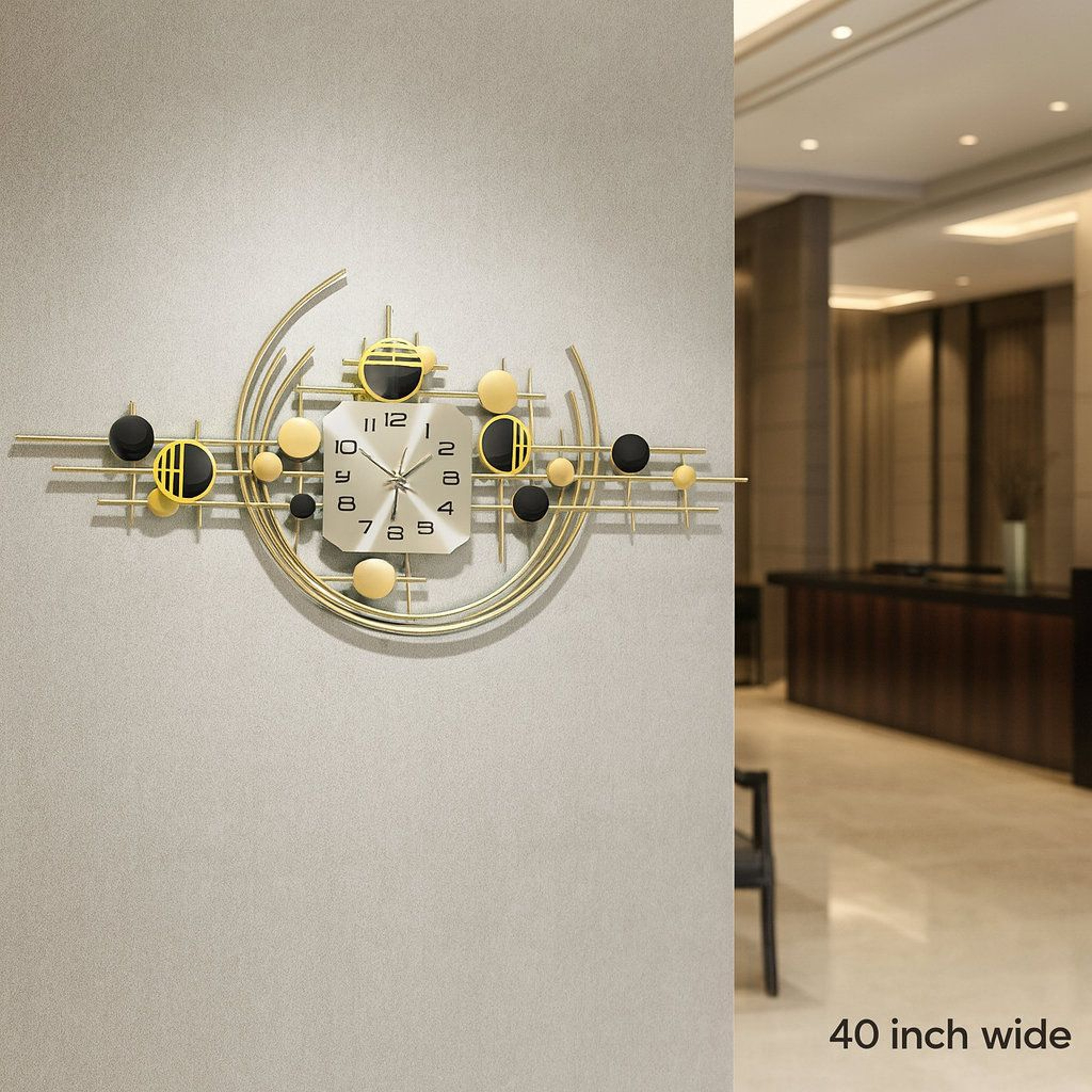 40 Inch Large Wall Clock Gold Metal Silent Modern Wall Decor 5