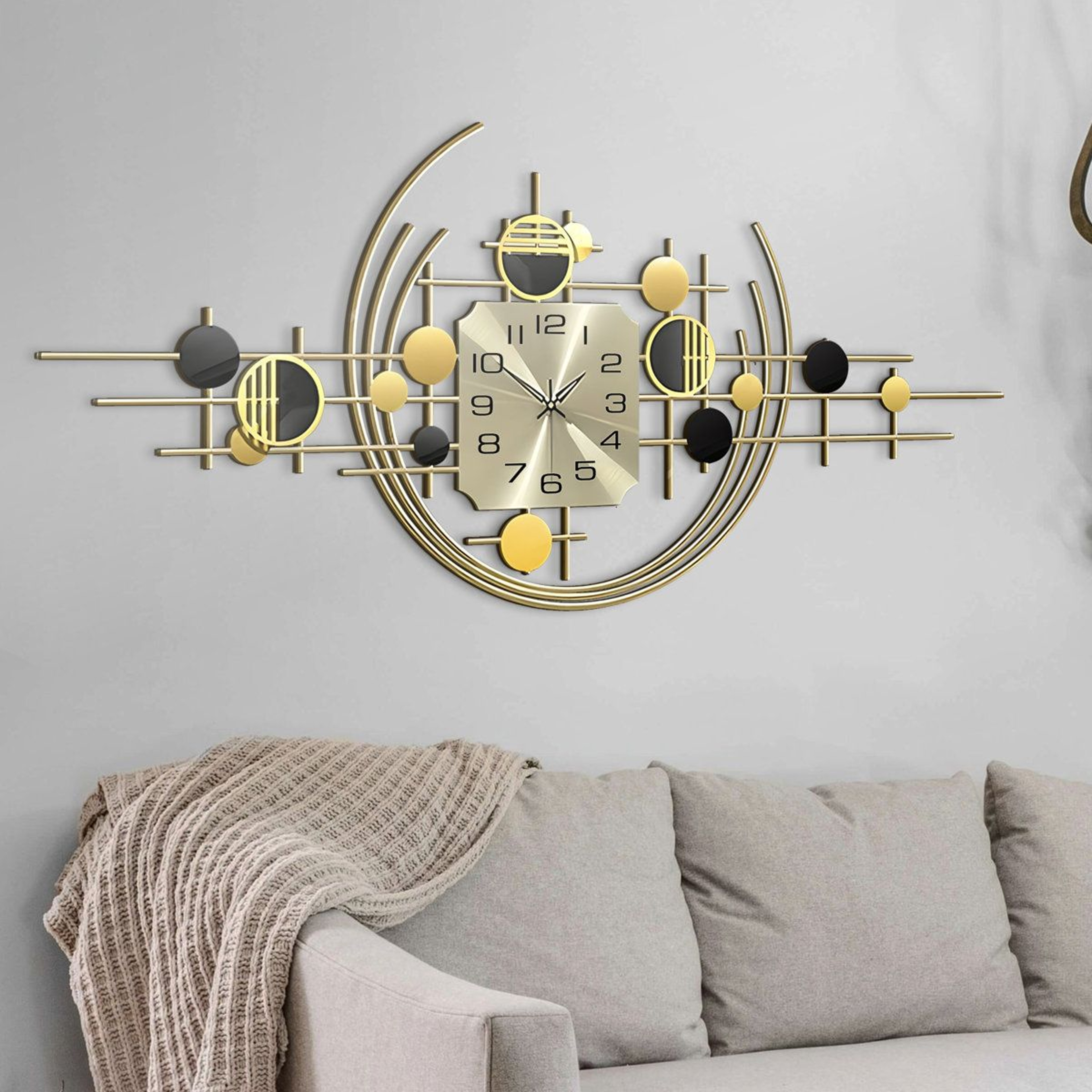 40 Inch Large Wall Clock Gold Metal Silent Modern Wall Decor 6