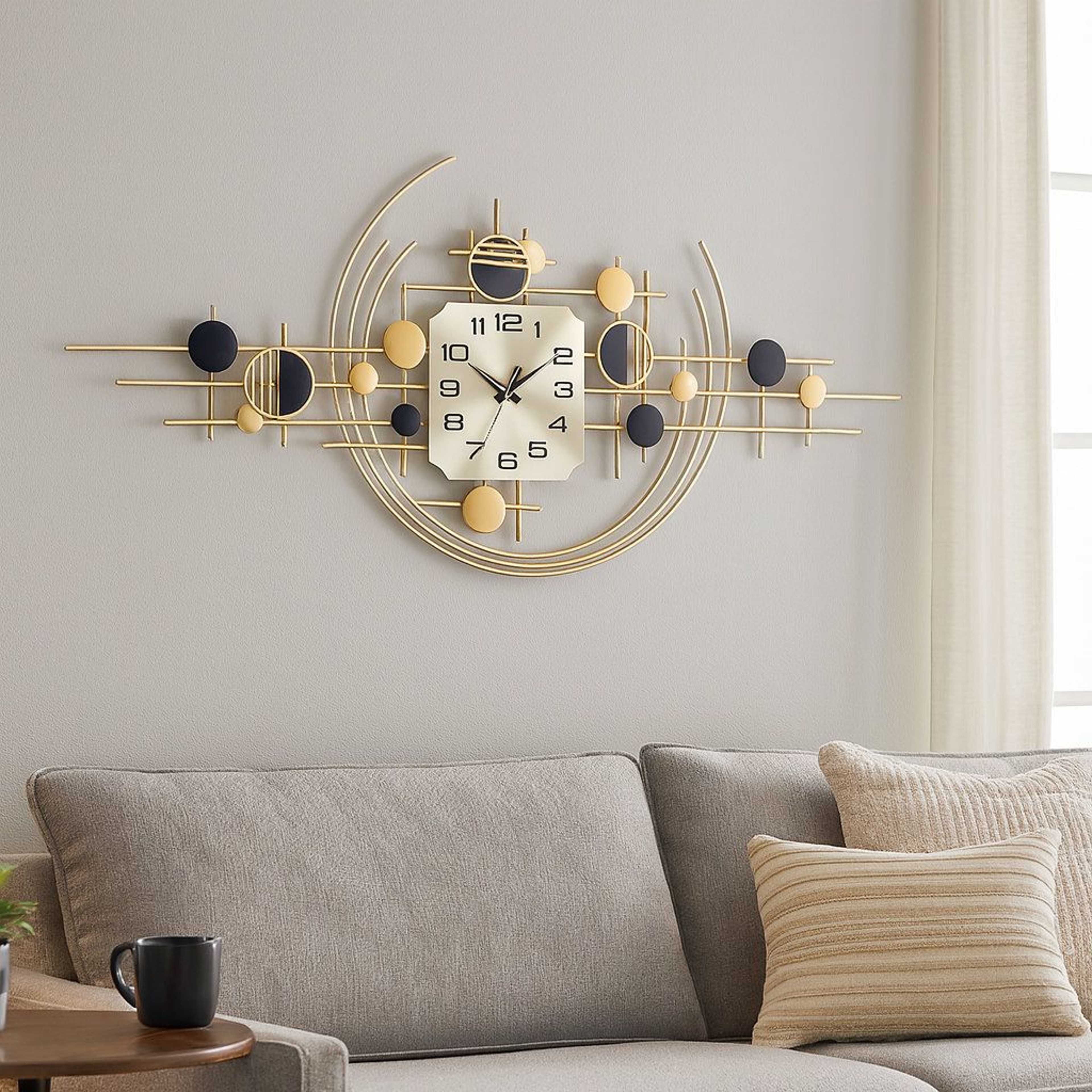 40 Inch Large Wall Clock Gold Metal Silent Modern Wall Decor 8