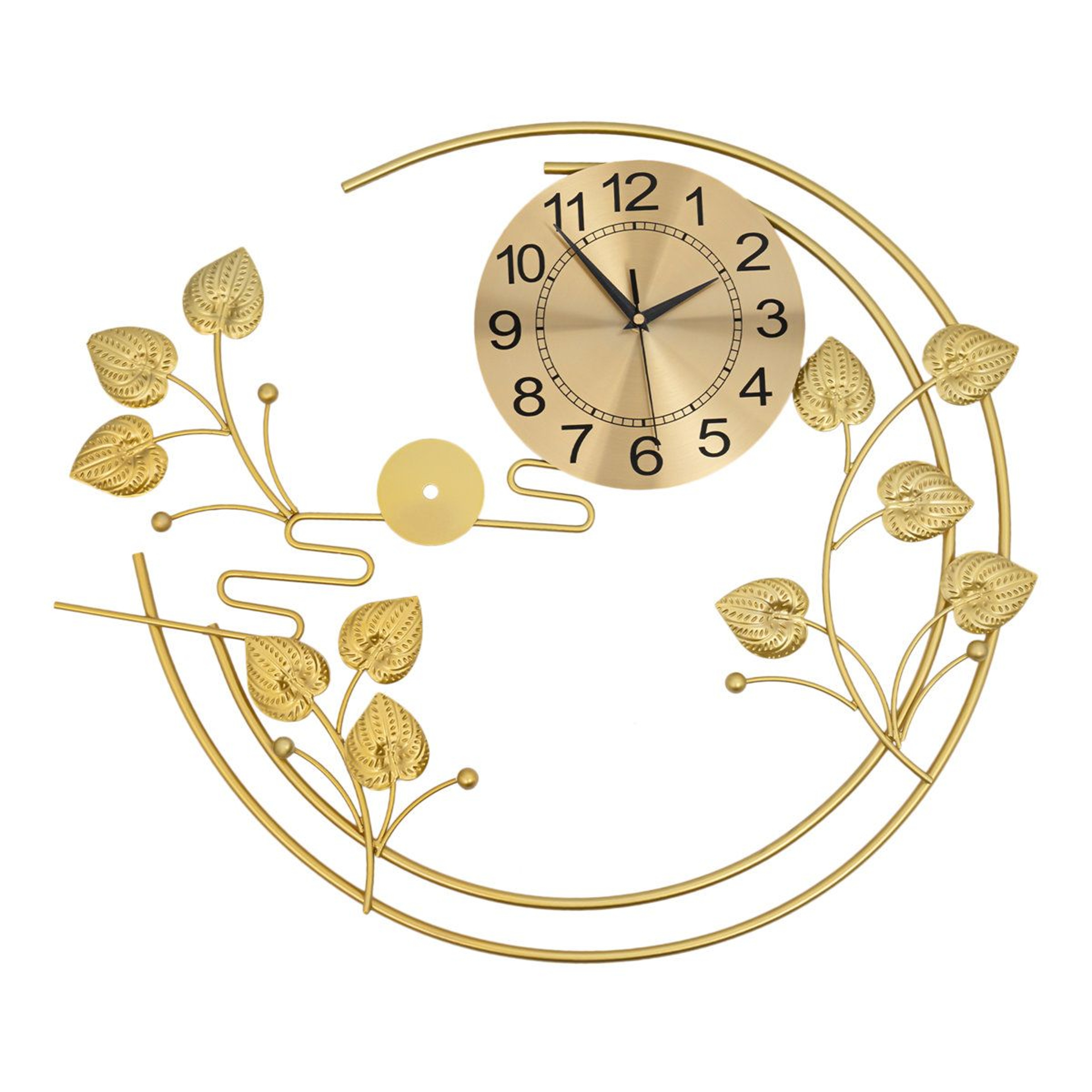 Modern Gold Wall Clock With Silent Quartz Movement And Crystal Accents 1