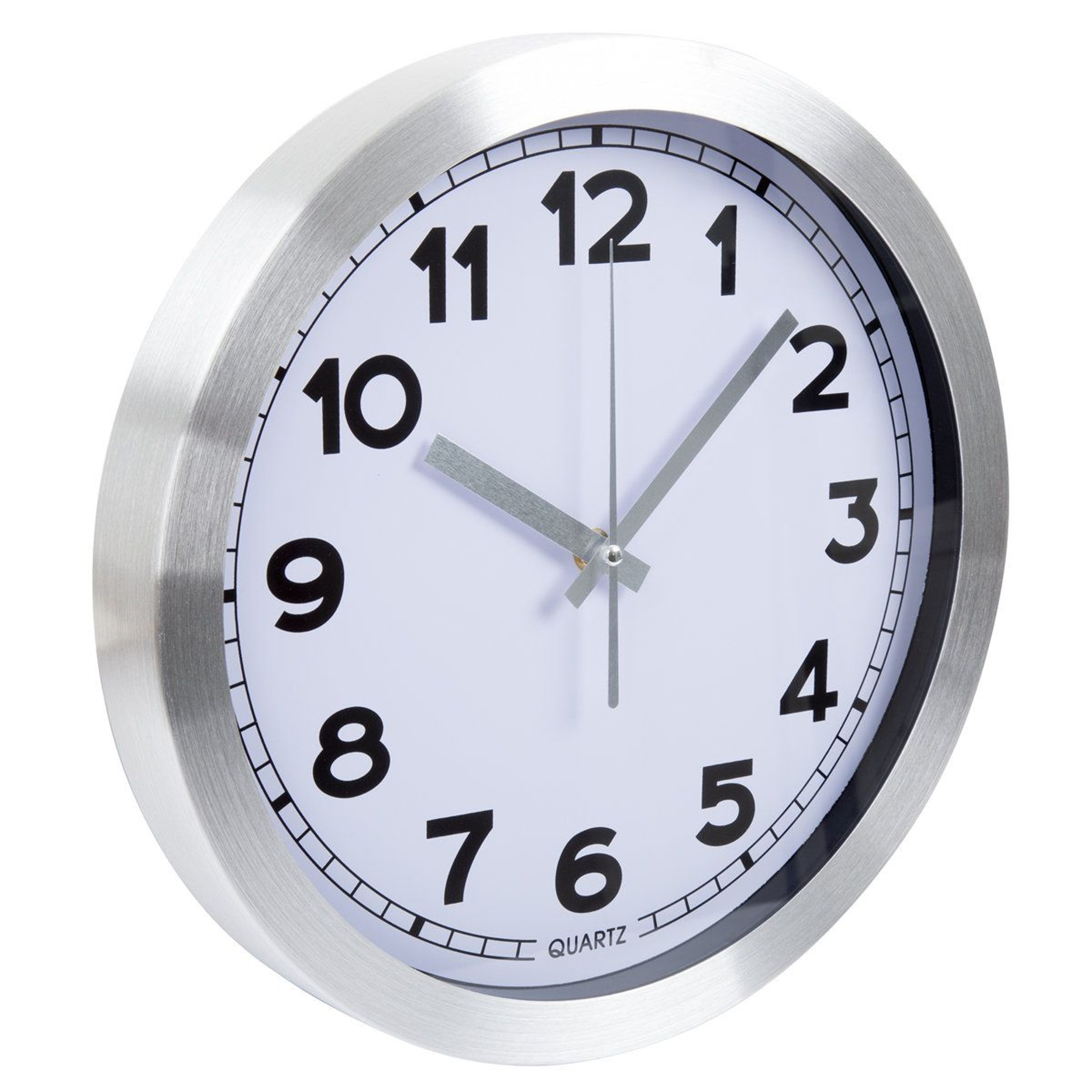 12 Inch Wall Clock Brushed Aluminum Modern Wall Clock With Glass Face 1