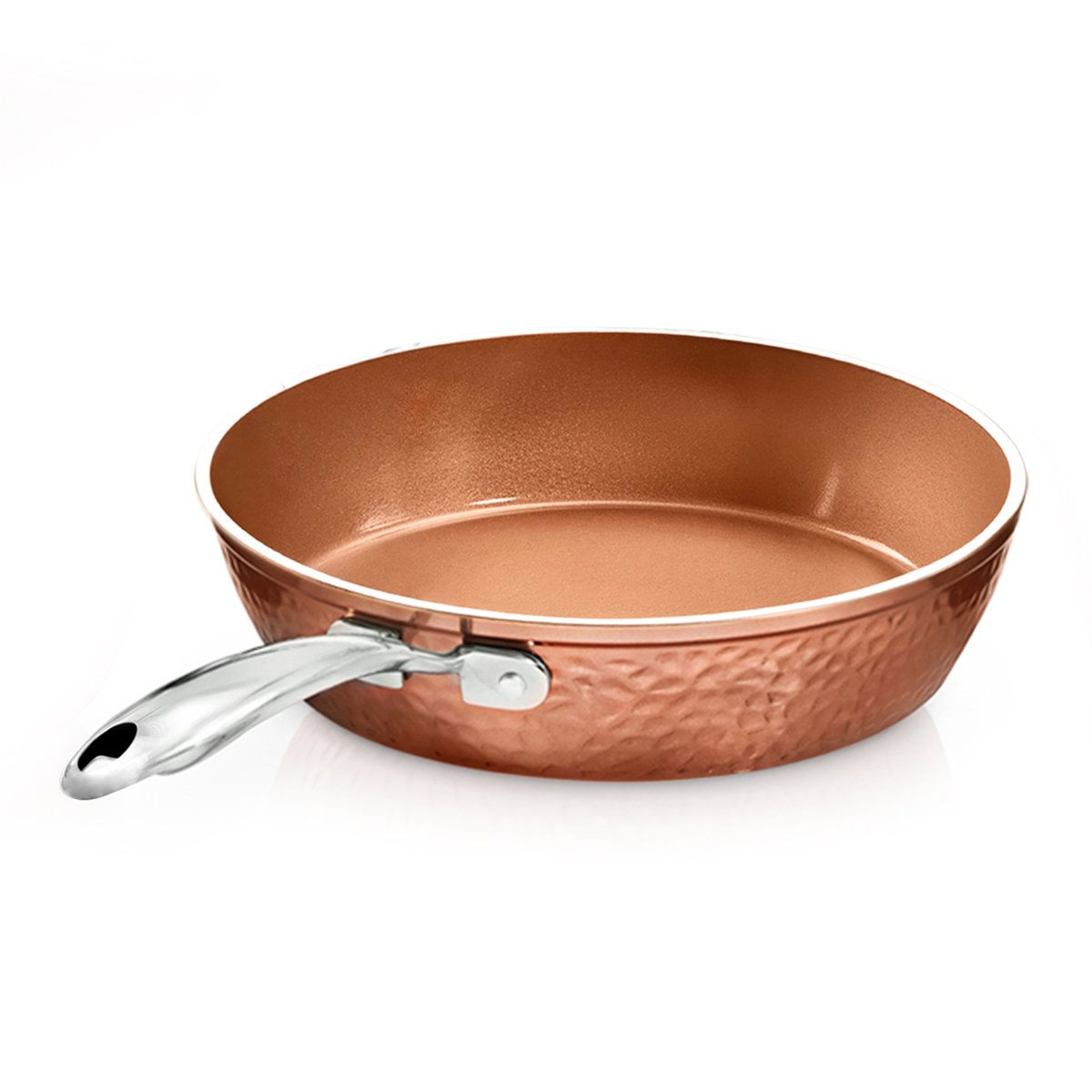 Gotham Steel 12 Inch Ceramic Nonstick Frying Pan With Hammered Copper Finish 0