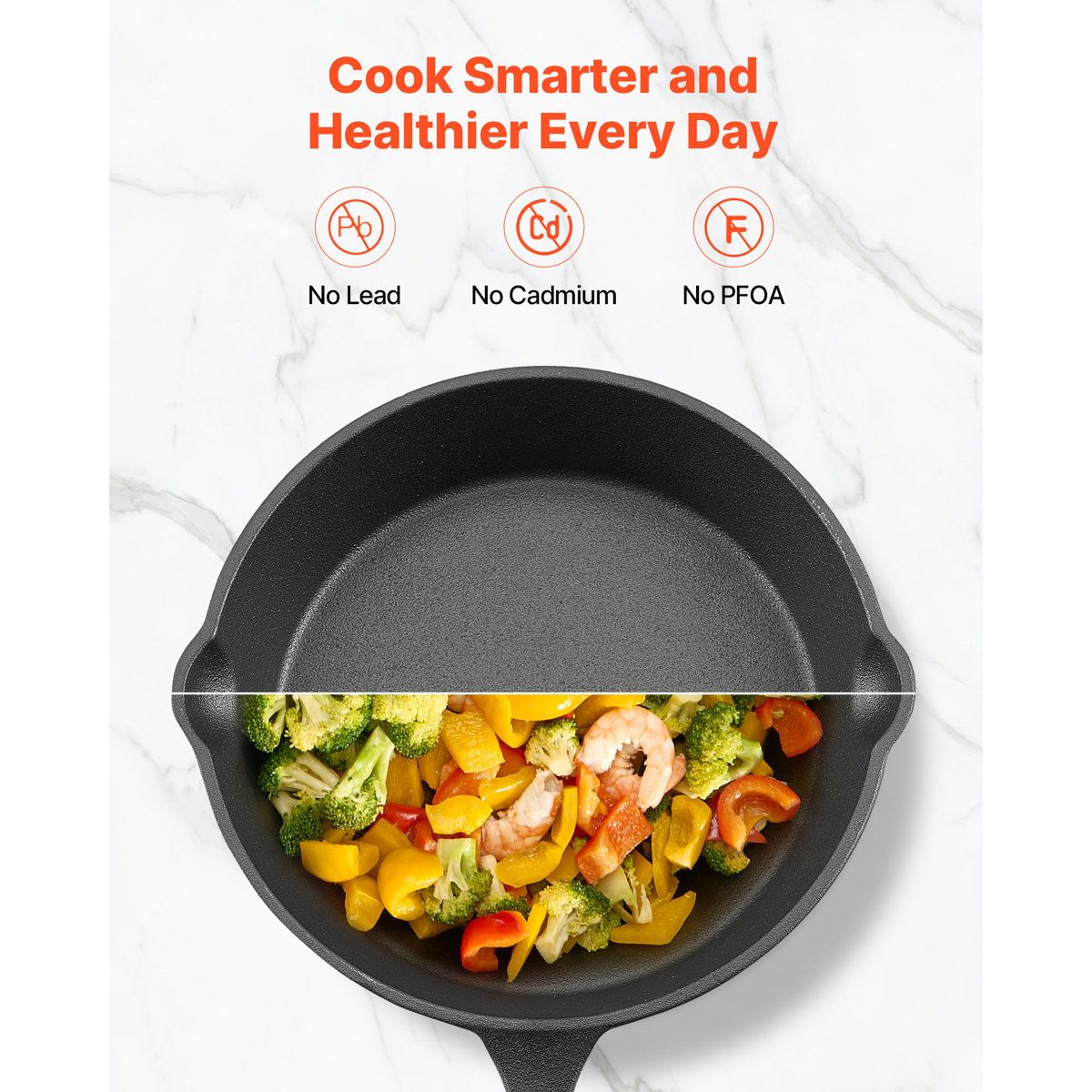 4 Piece Cast Iron Skillet Set 6 8 10 12 Inch Pre Seasoned Induction Cookware 3