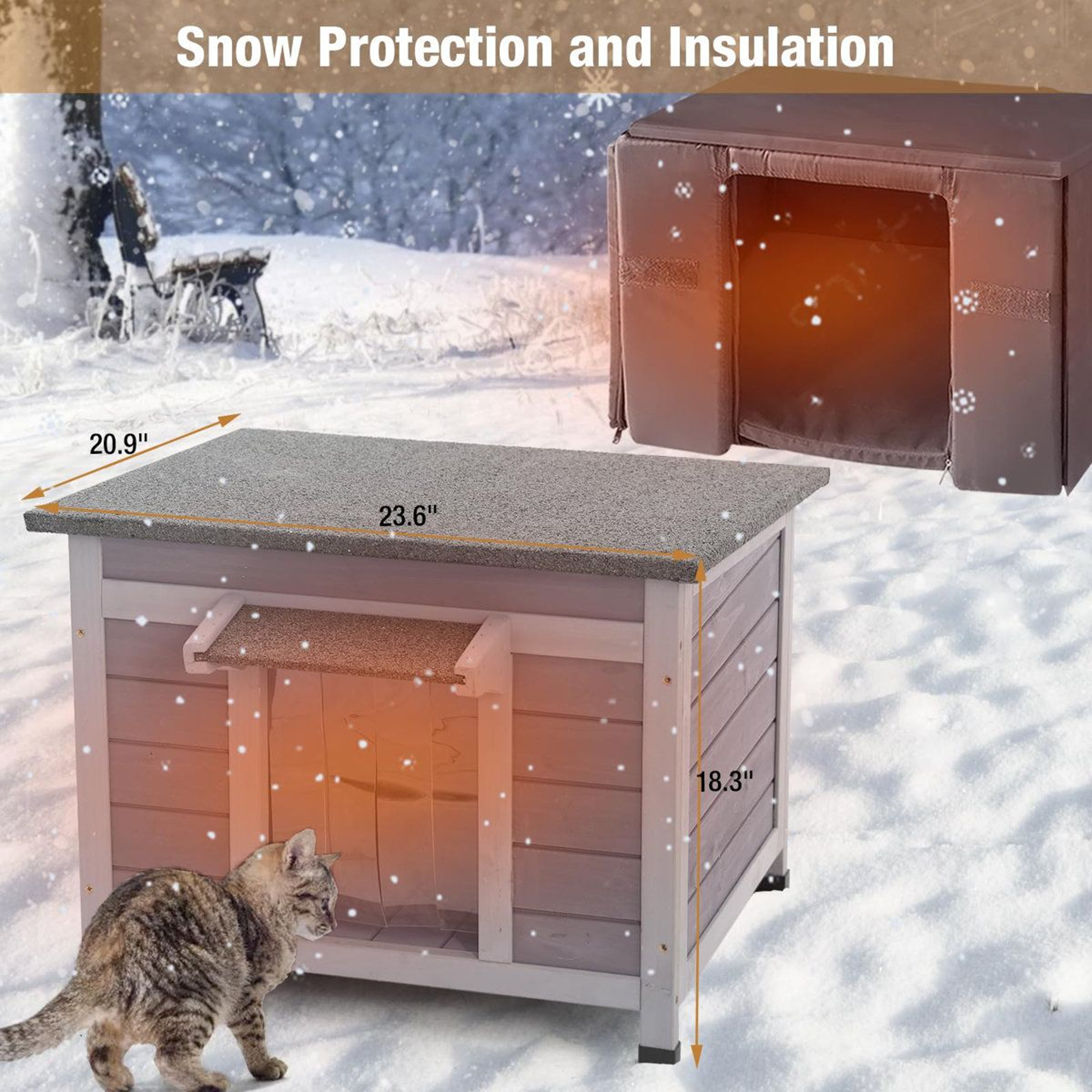 Insulated Outdoor Cat House Weatherproof Winter Cat Shelter 1