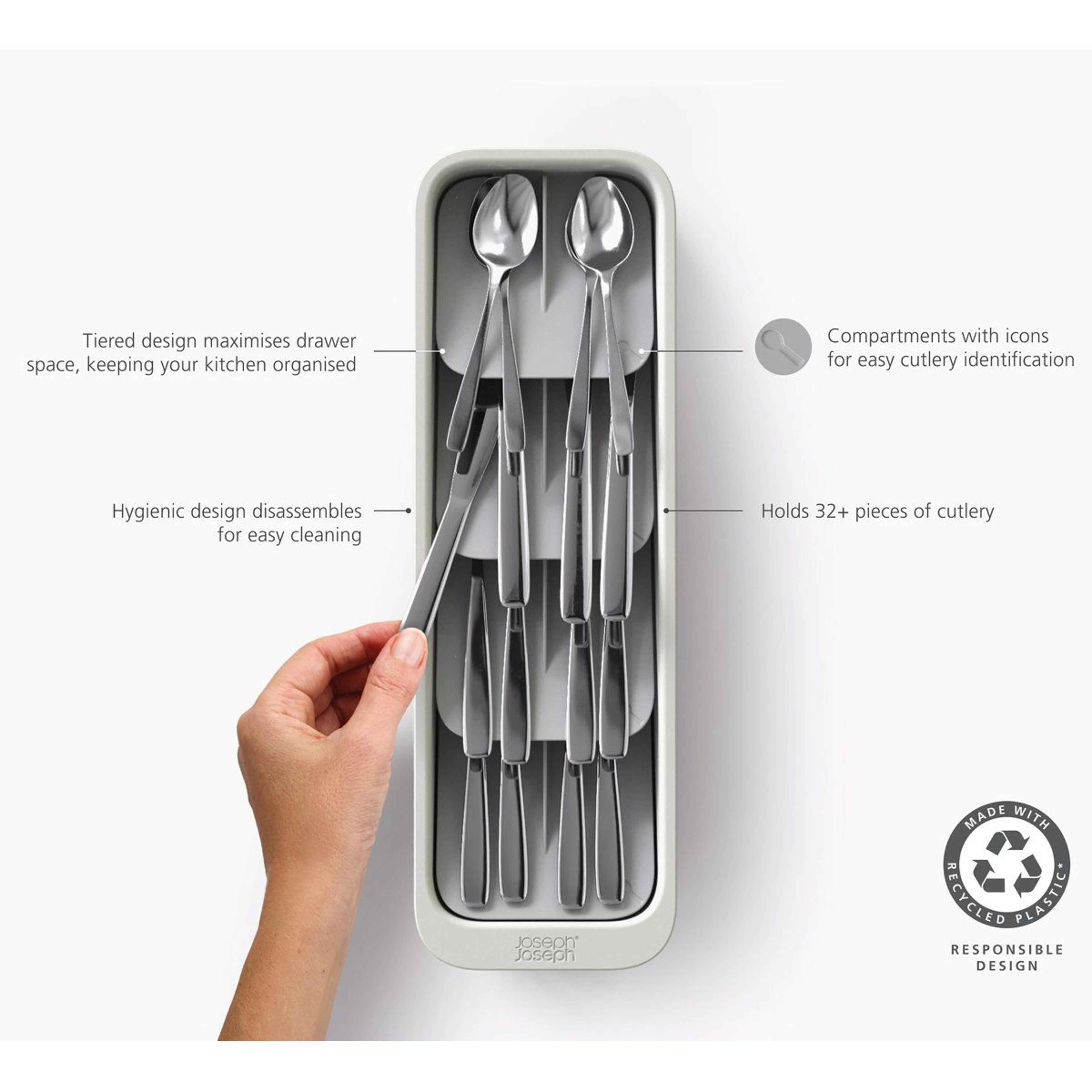 Joseph Joseph DrawerStore Compact Cutlery Organizer For Space Saving Kitchen Drawers 1