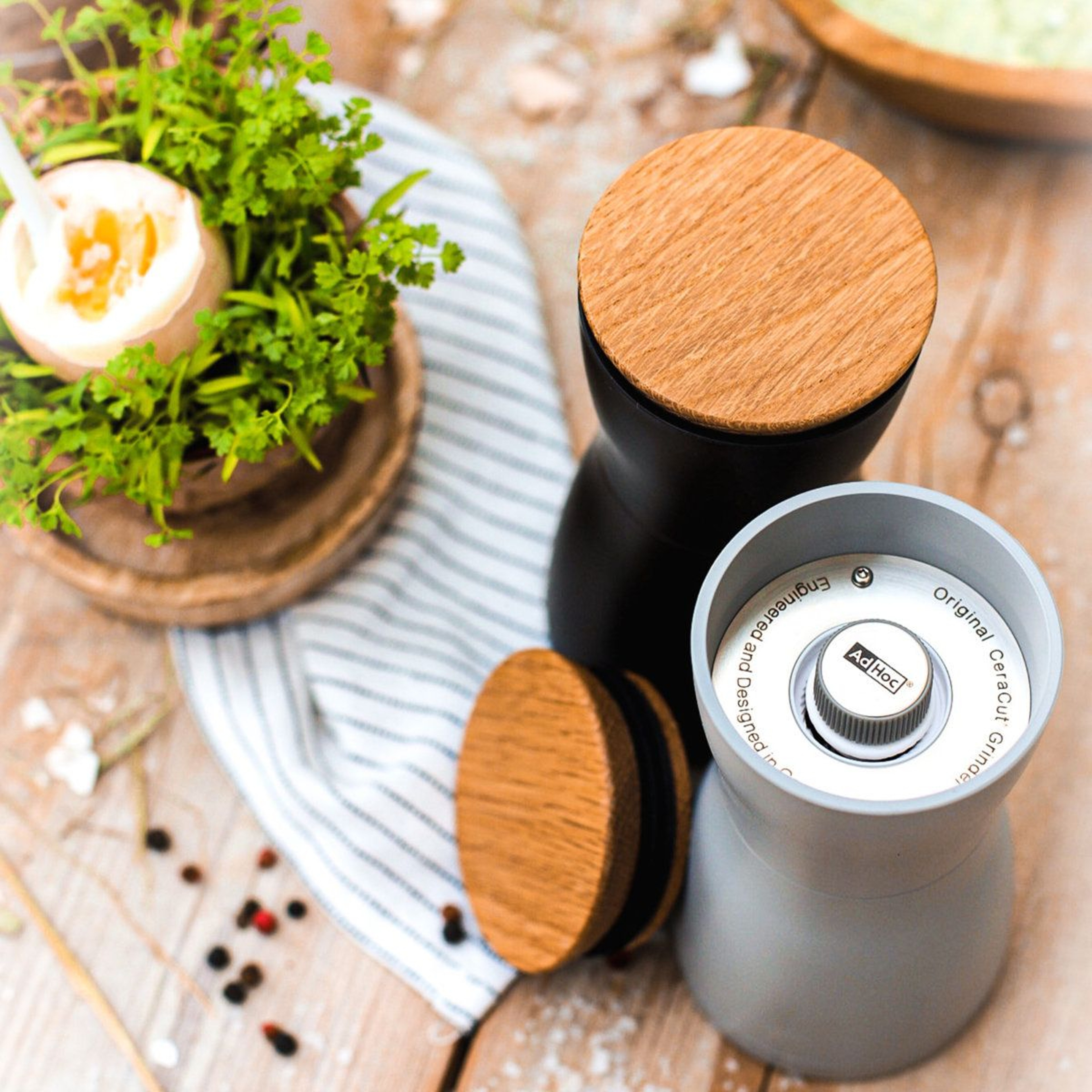 Twin Salt And Pepper Grinder Set With Adjustable Ceramic Mills 6