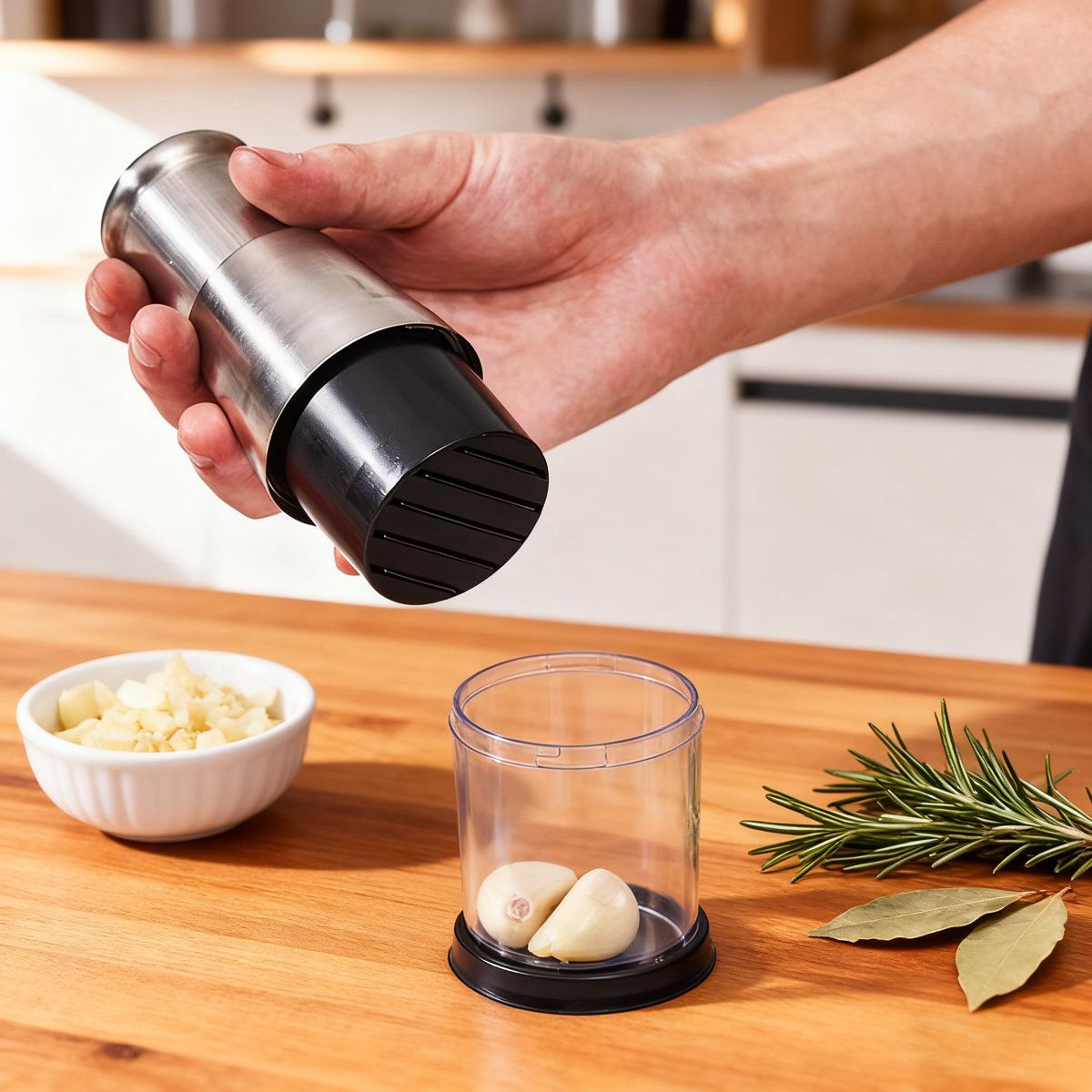 Stainless Steel Manual Food Chopper And Garlic Press For Fast Vegetable Prep 1