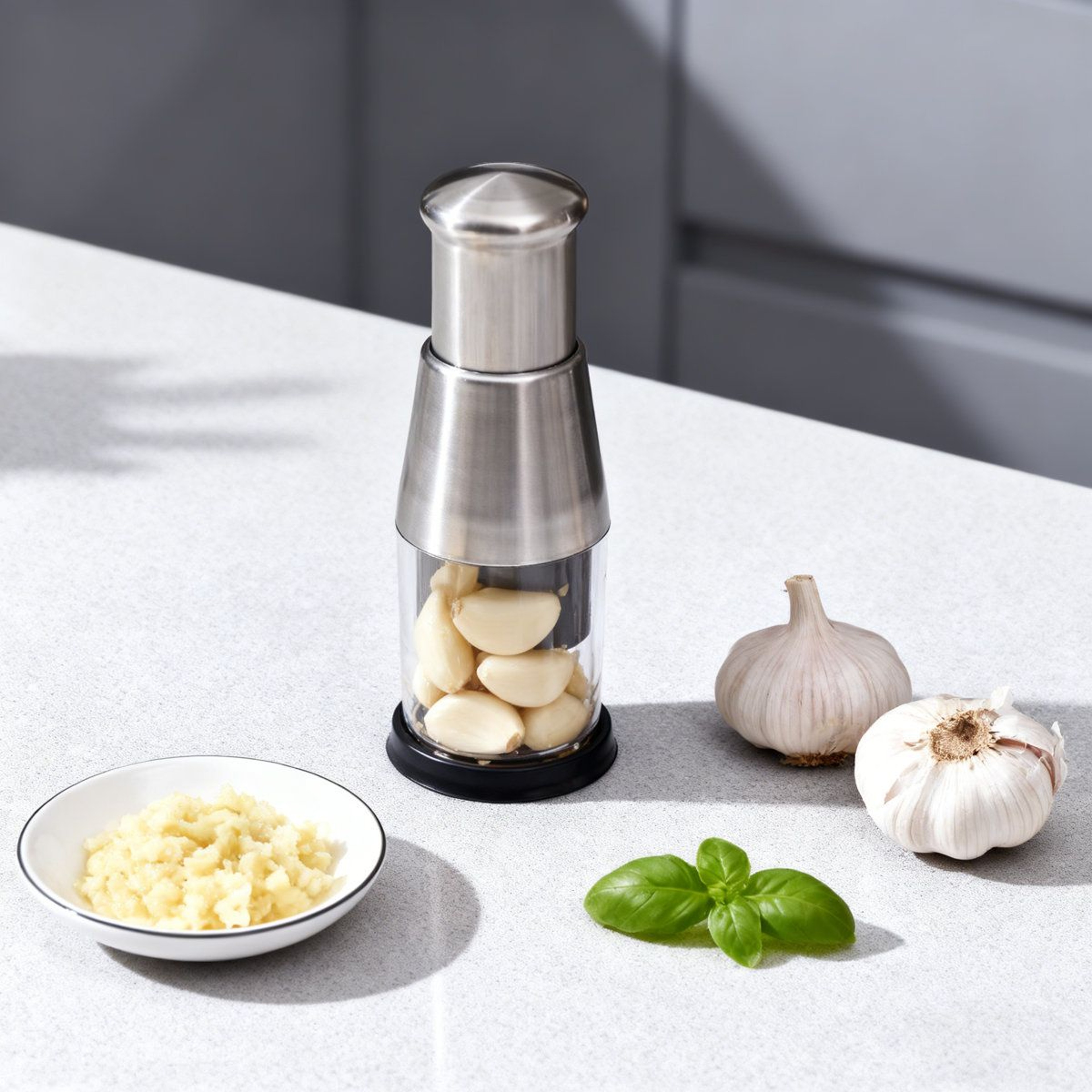 Stainless Steel Manual Food Chopper And Garlic Press For Fast Vegetable Prep 0