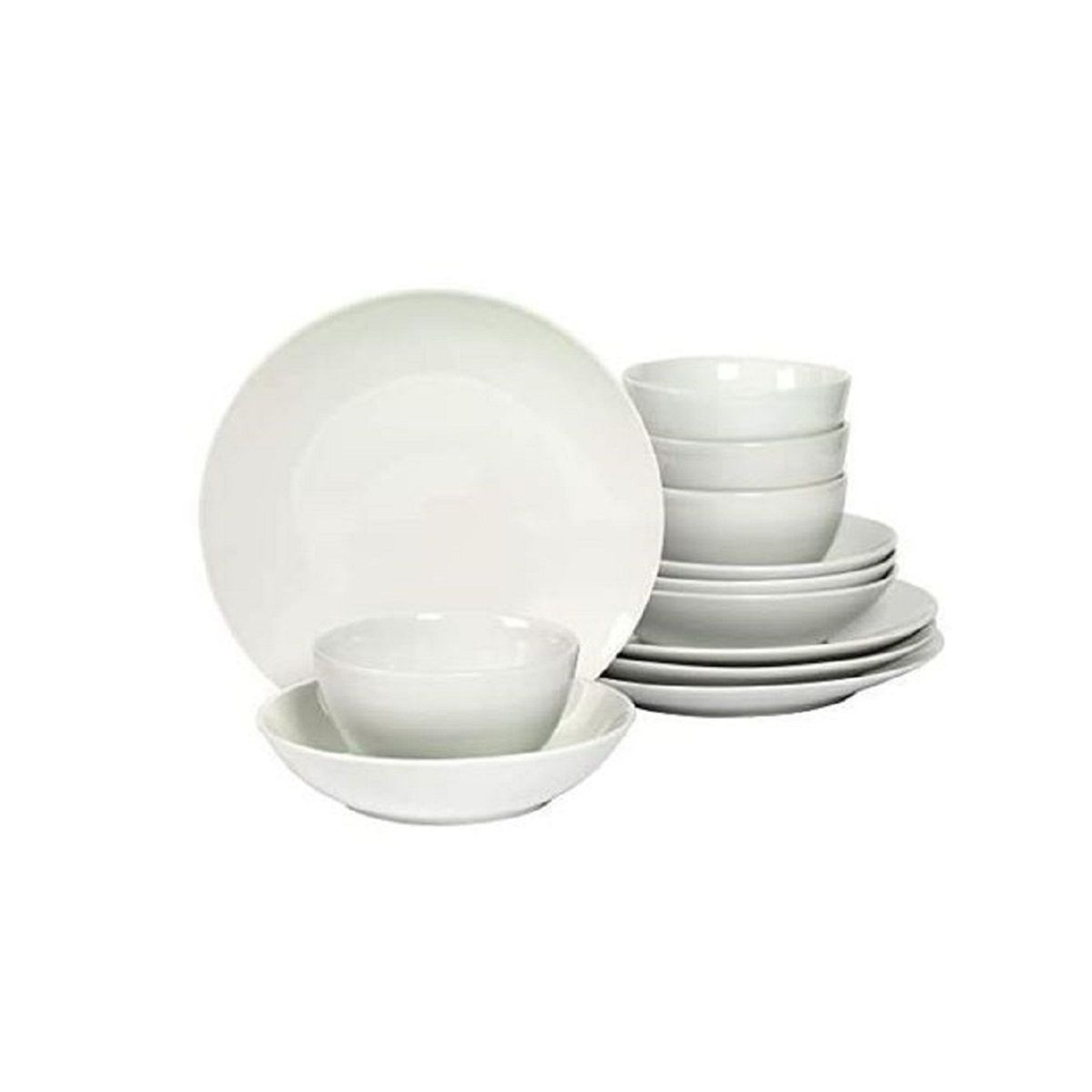 Denmark 12 Piece Porcelain Dinnerware Set For 4 With Stackable Plates And Bowls 11