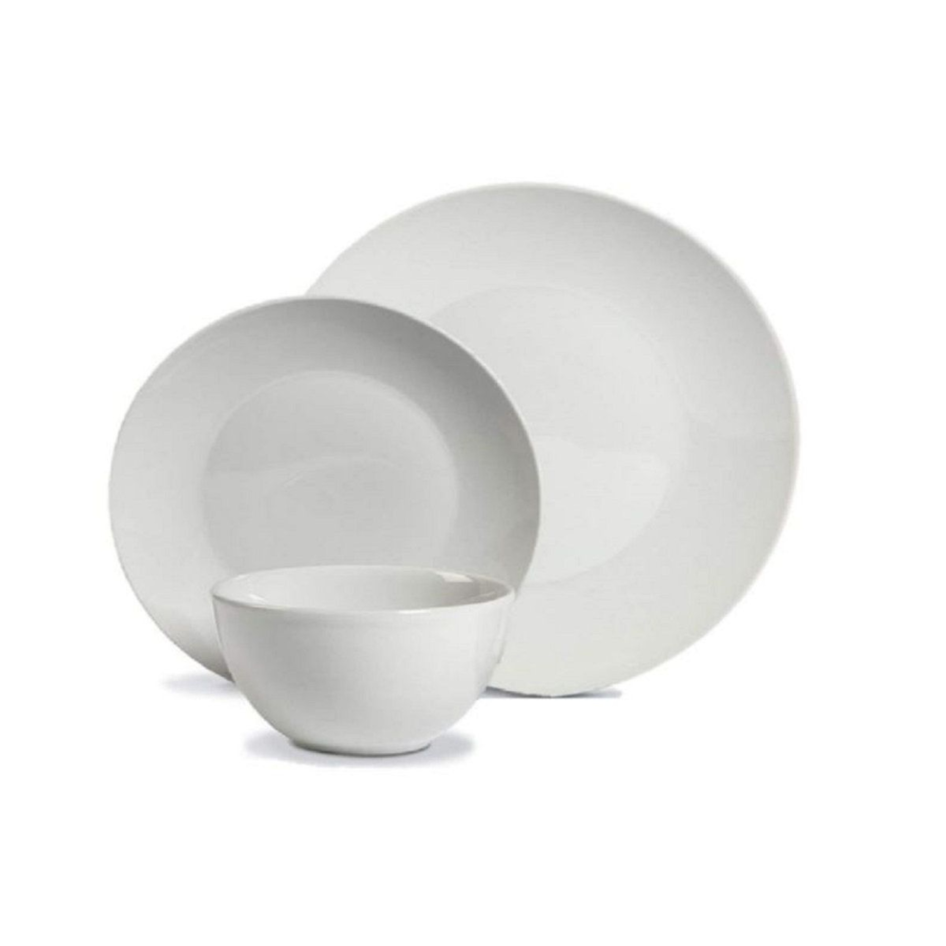 Denmark 12 Piece Porcelain Dinnerware Set For 4 With Stackable Plates And Bowls 4