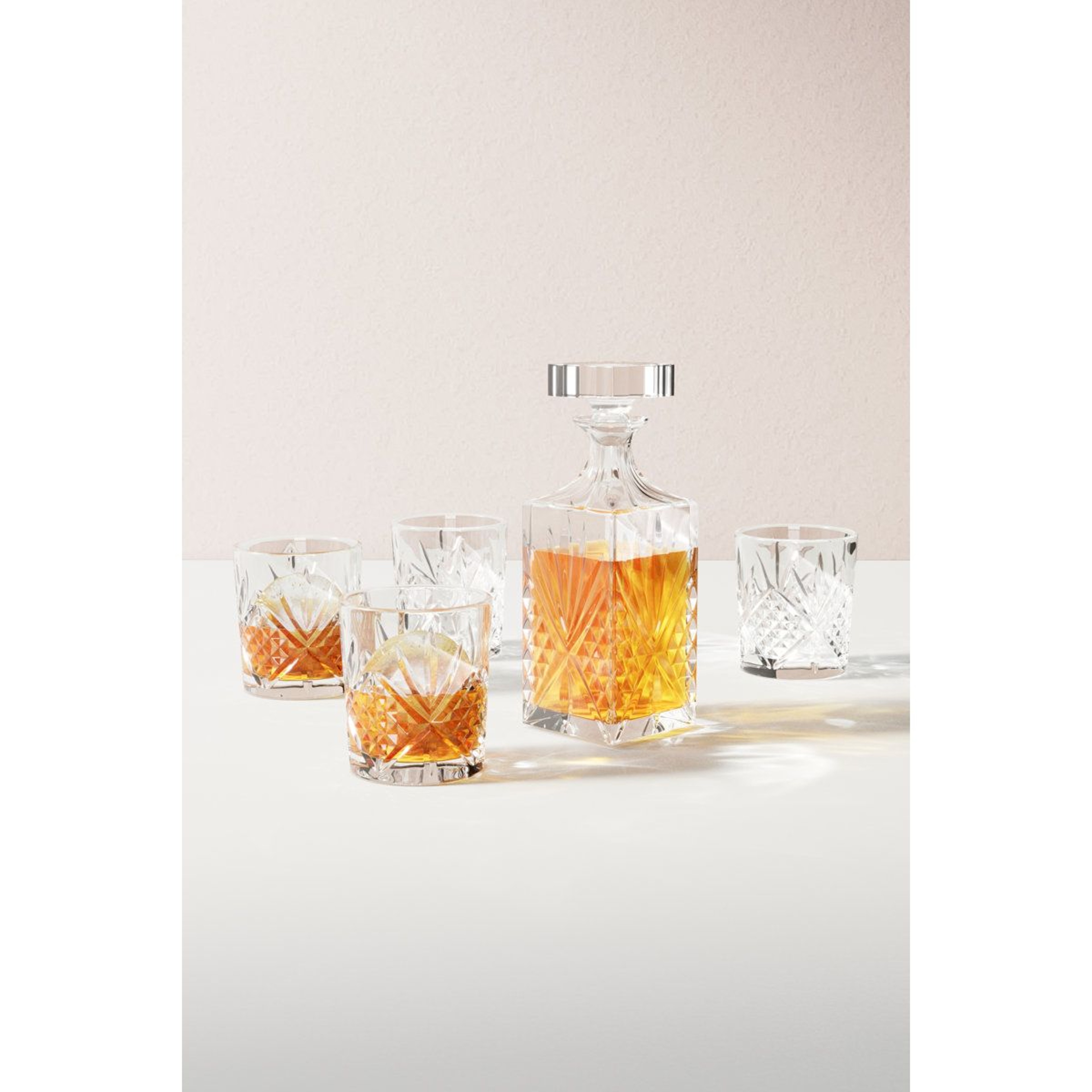 Godinger Dublin Crystal Whiskey Decanter Set With 4 Glasses 2