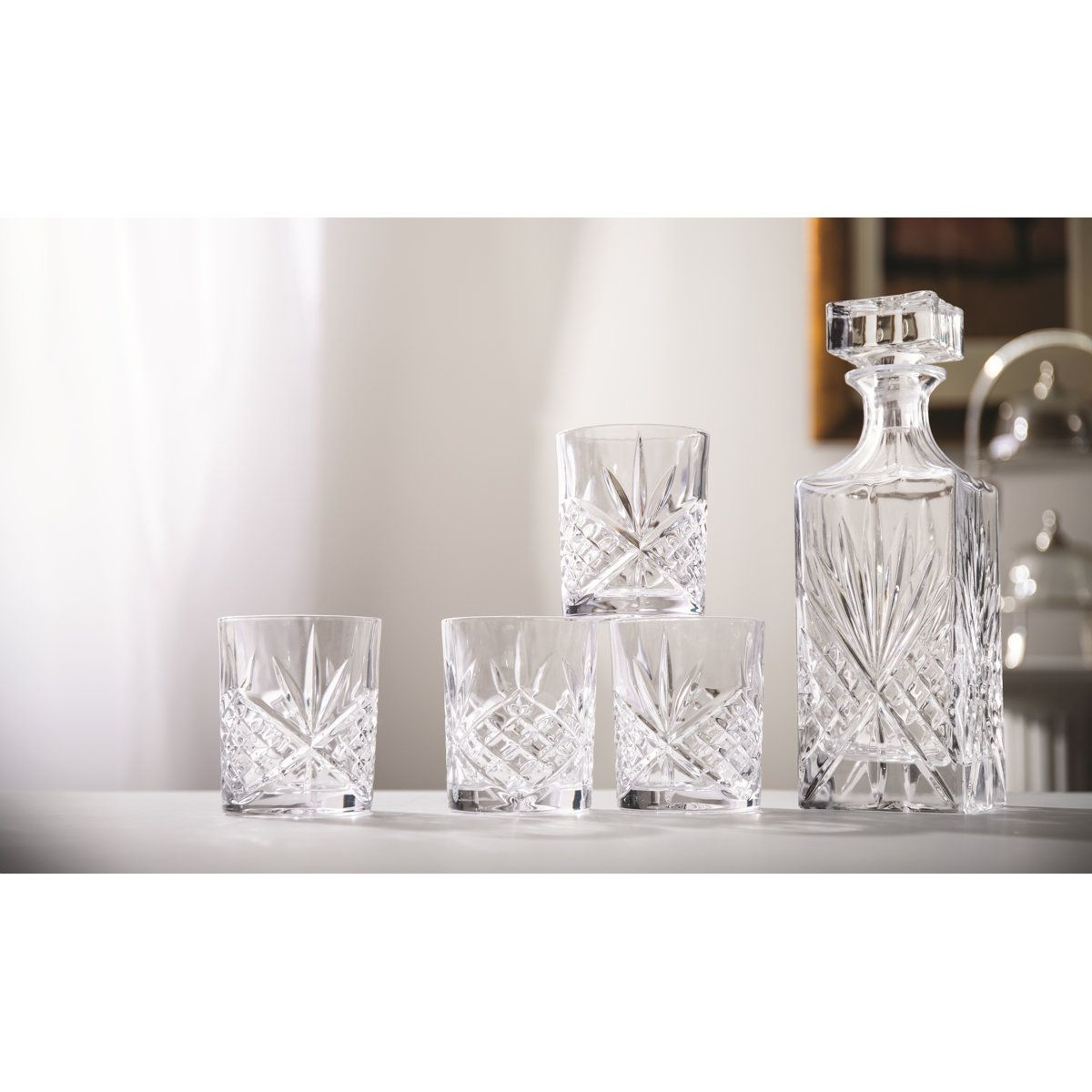 Godinger Dublin Crystal Whiskey Decanter Set With 4 Glasses 3