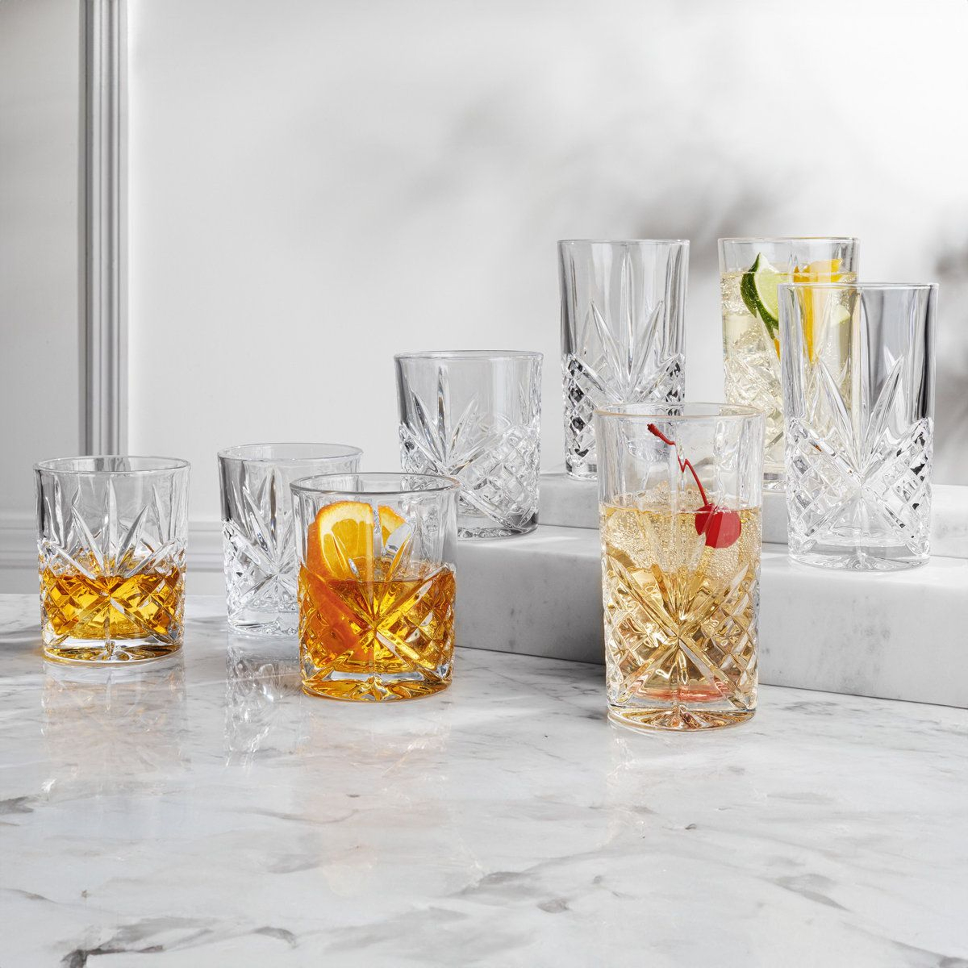Godinger Dublin Crystal Whiskey Glasses 11 Oz Set Of 4 Double Old Fashioned Glasses 6