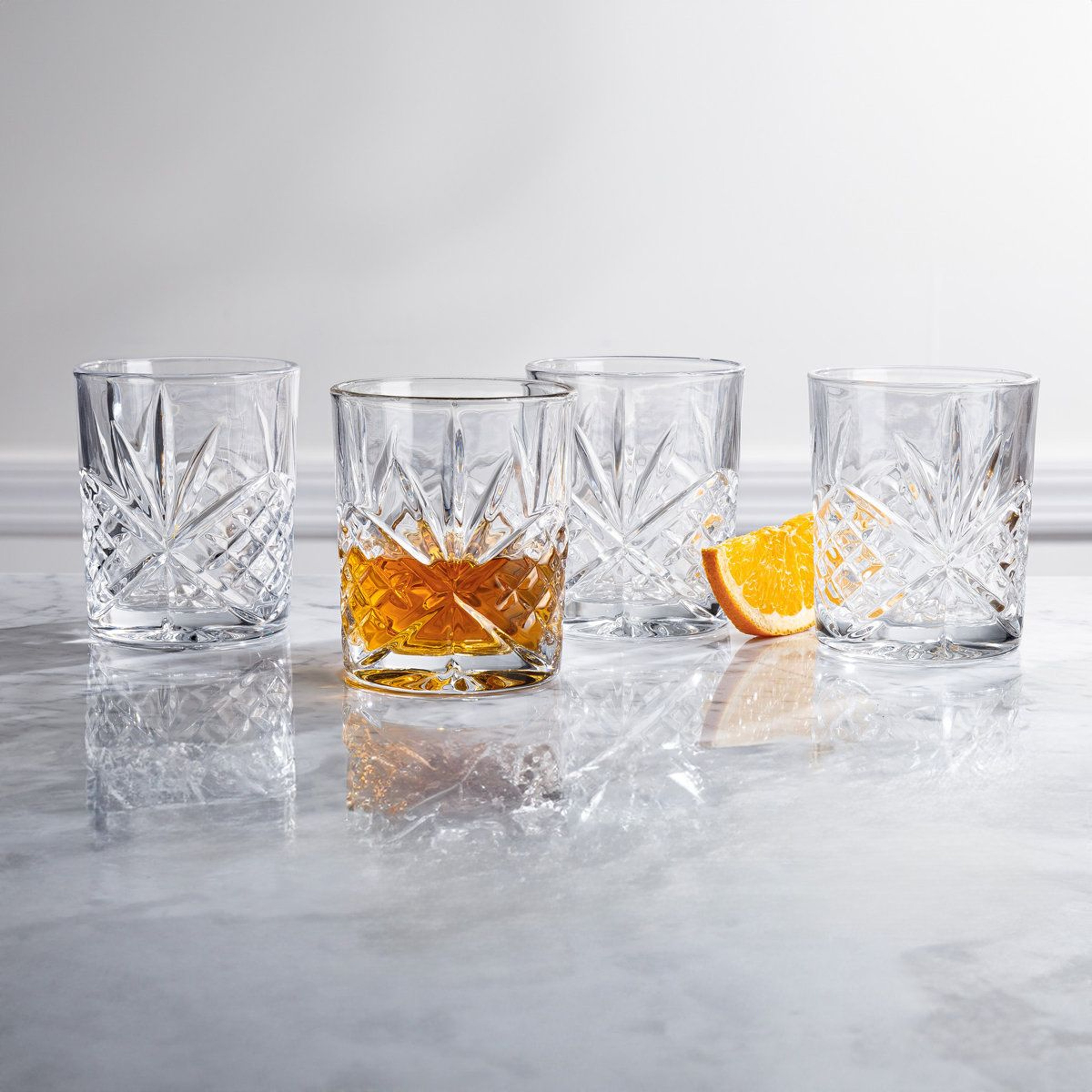Godinger Dublin Crystal Whiskey Glasses 11 Oz Set Of 4 Double Old Fashioned Glasses 7