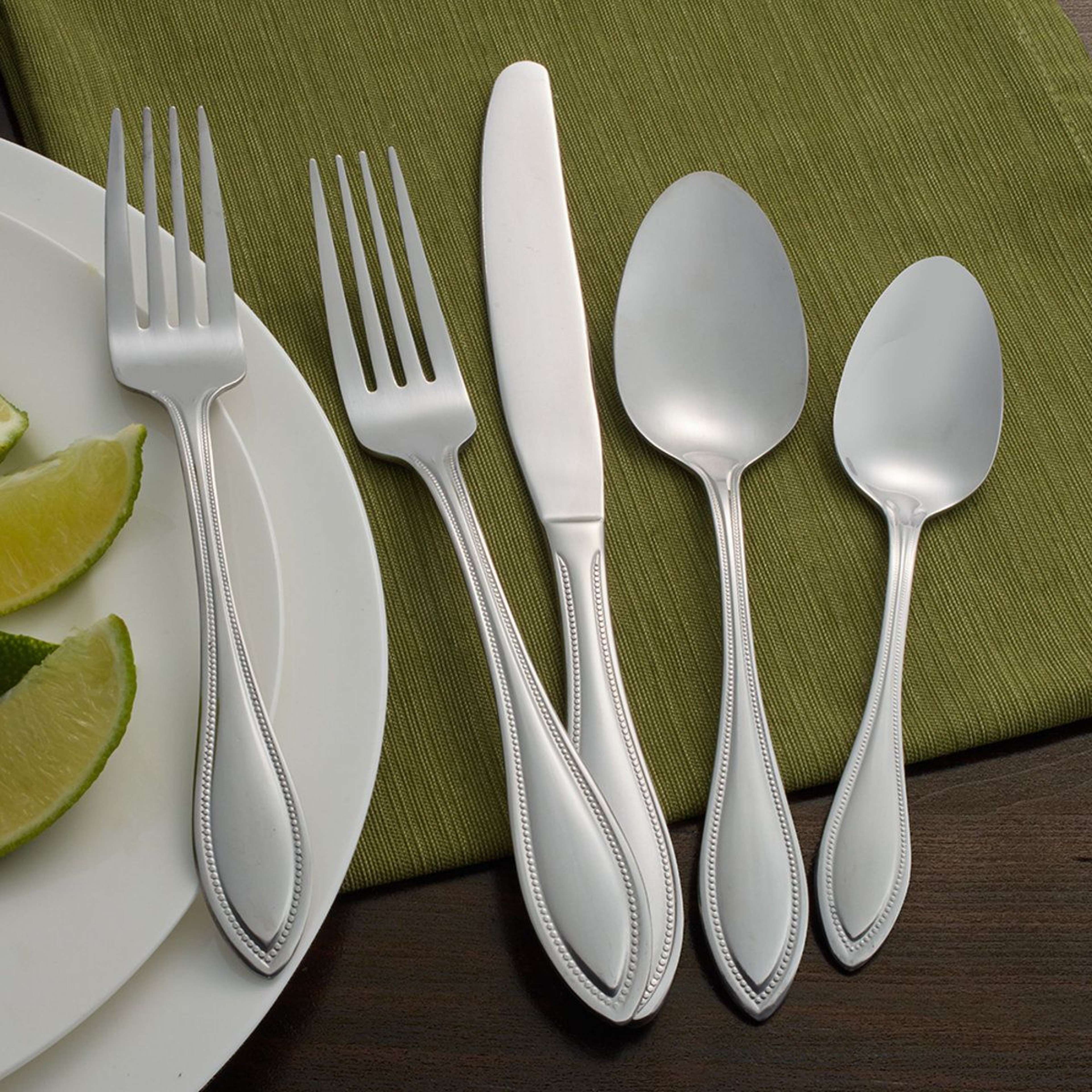 American Bead 20 Piece Stainless Steel Flatware Set Service For 4 1