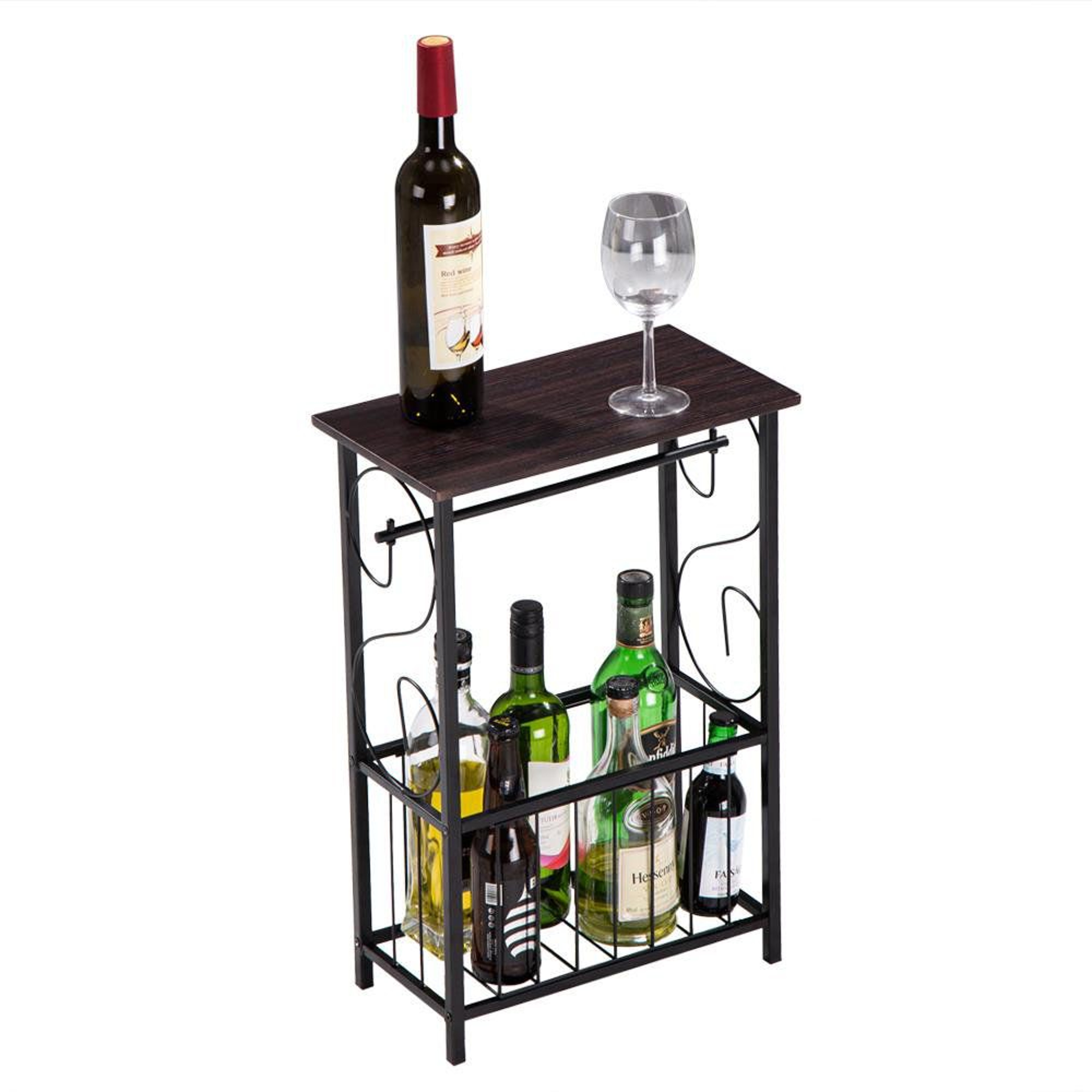 Slim Bathroom Side Table With Toilet Paper Holder And Magazine Rack 1