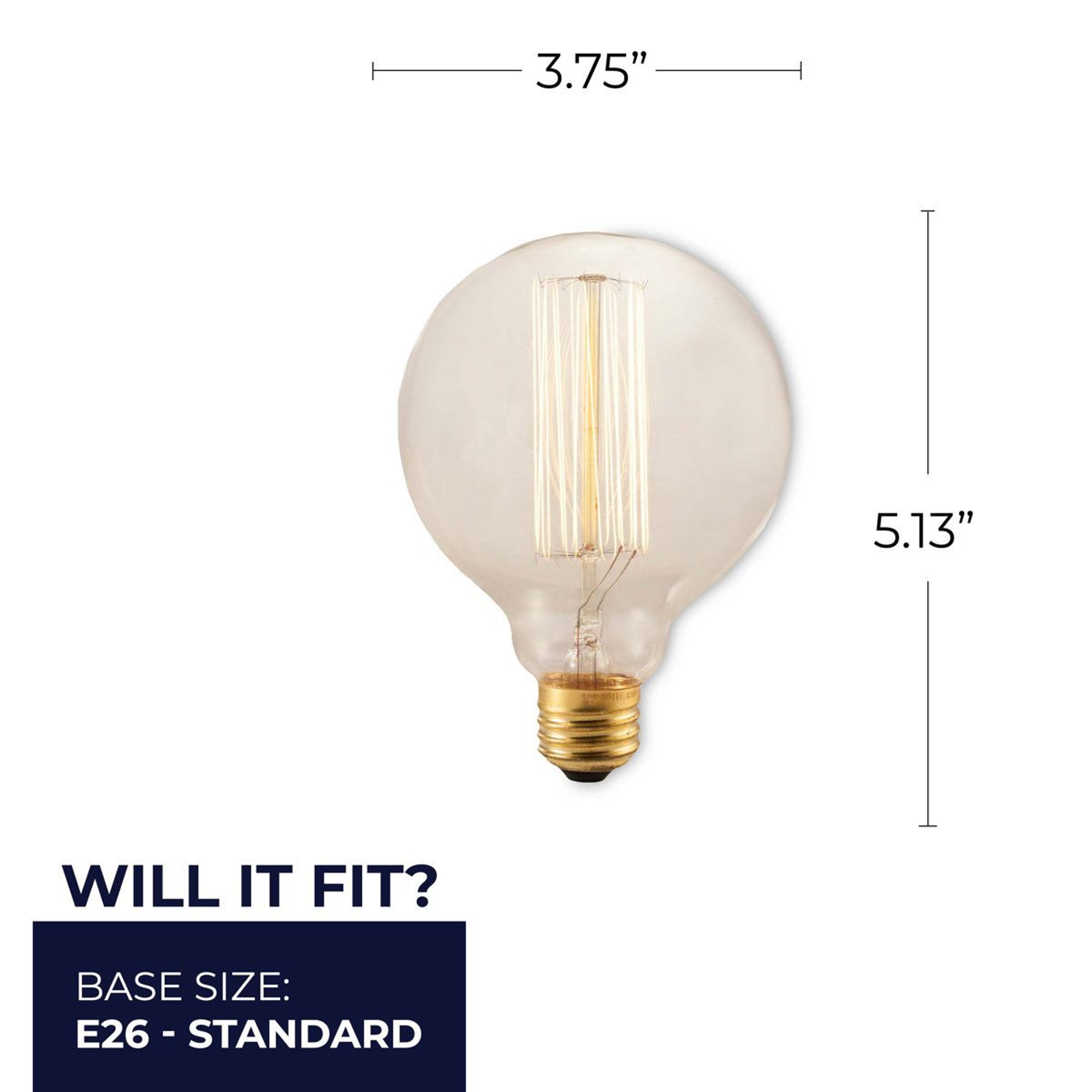 Nostalgic Collection G30 Globe Edison Light Bulbs  40W Dimmable Antique Filament Bulbs Set Of 4 1