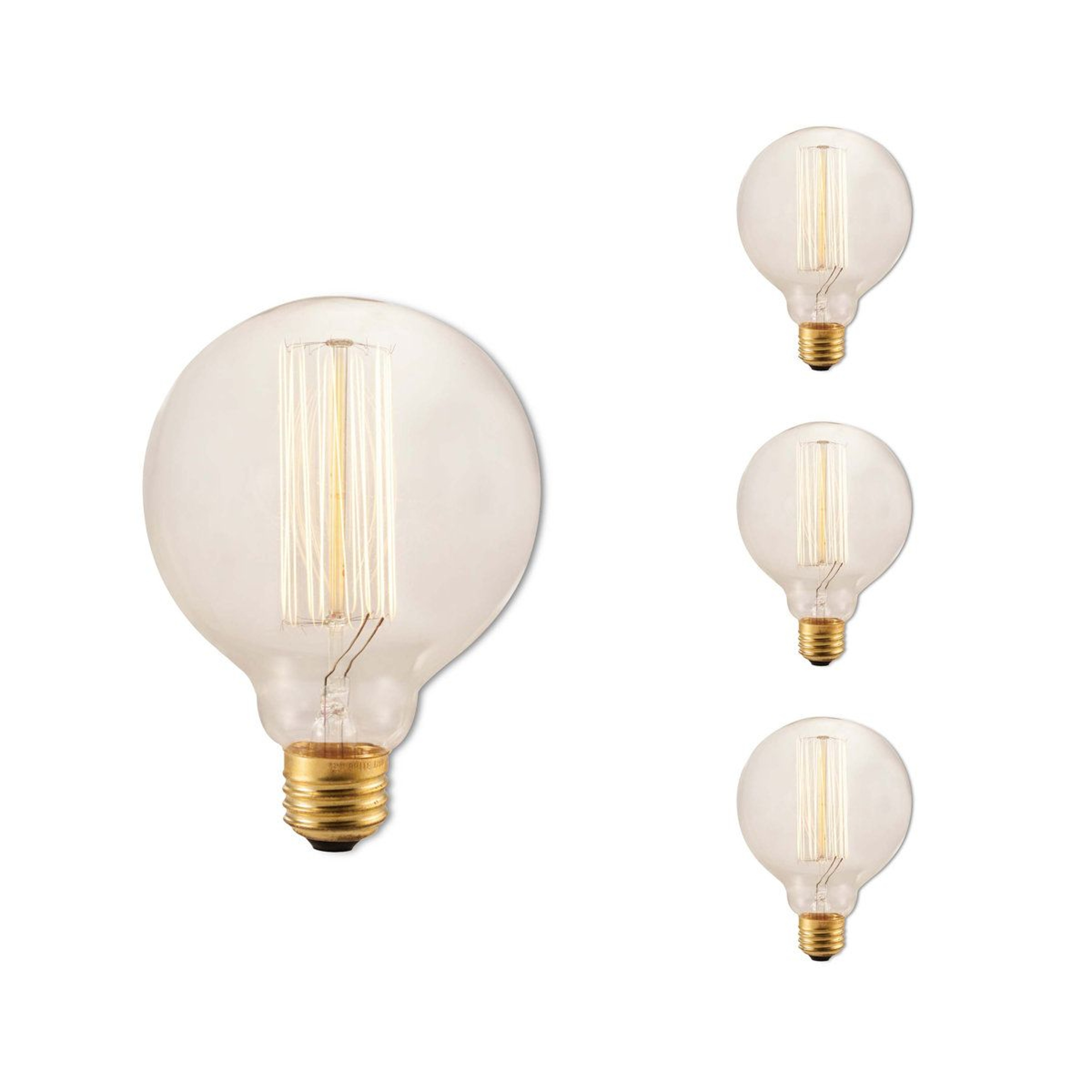 Nostalgic Collection G30 Globe Edison Light Bulbs  40W Dimmable Antique Filament Bulbs Set Of 4 0