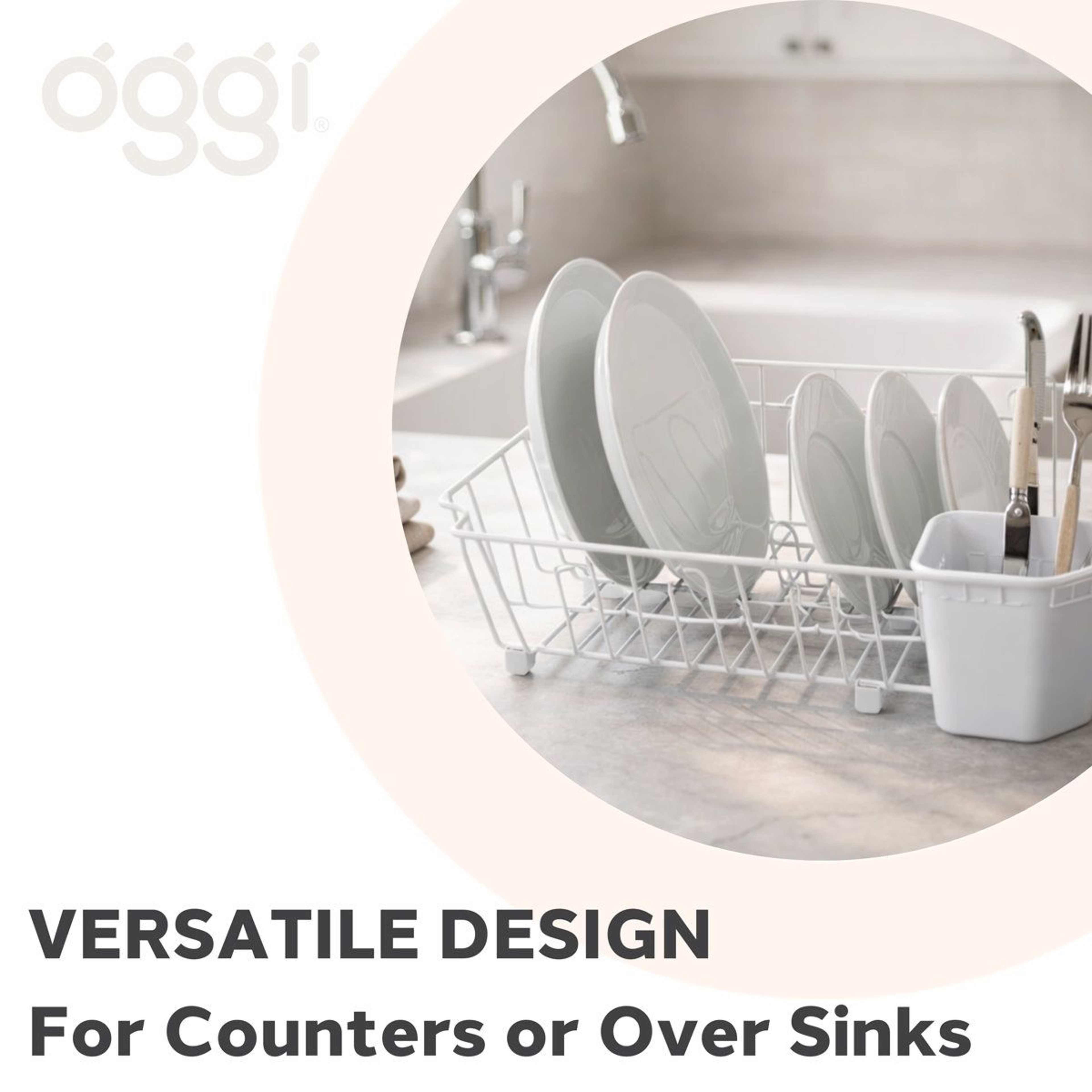 Compact White Metal Dish Drying Rack With Utensil Caddy SpaceSaving Kitchen Countertop Dish Drainer 4