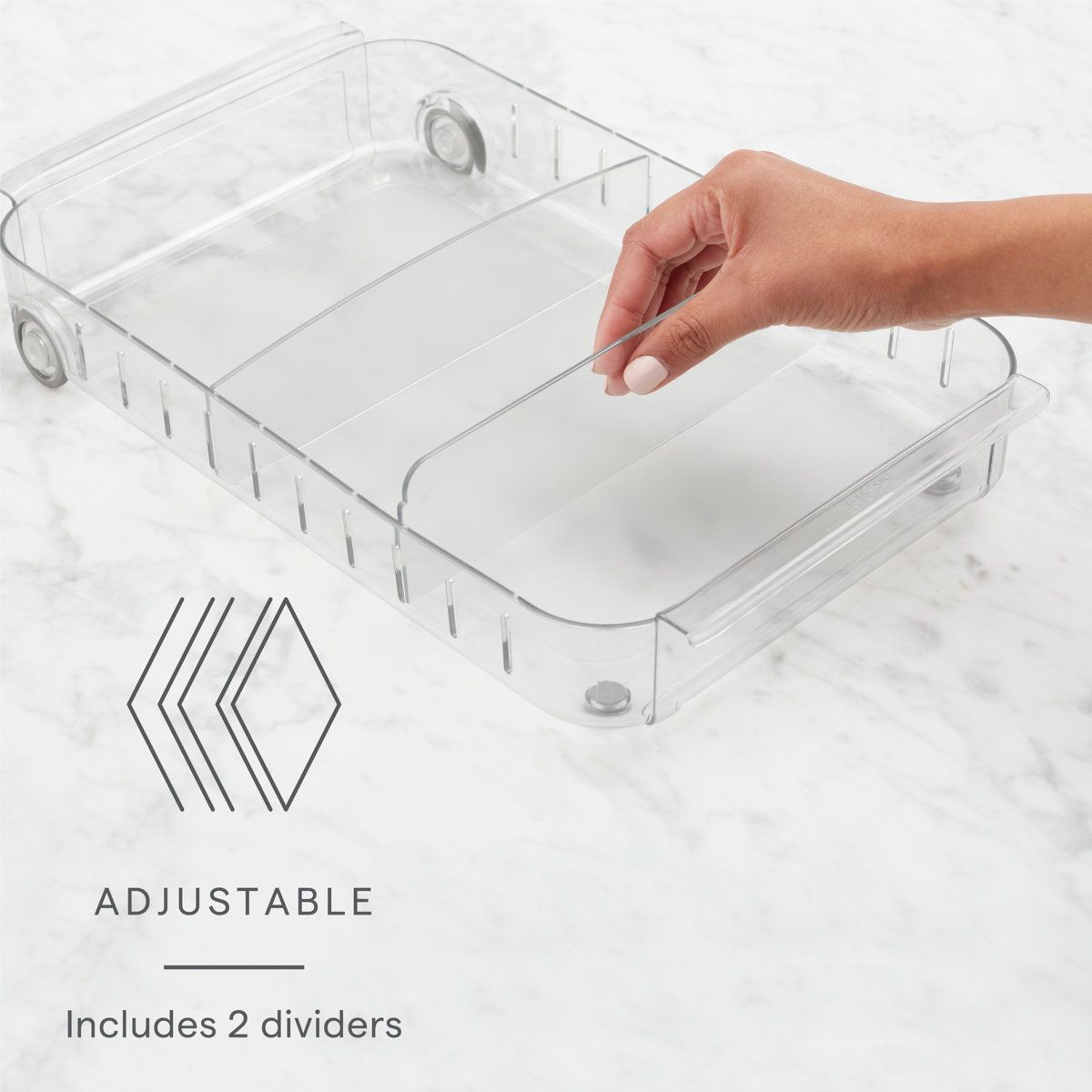 RollOut Rolling Fridge Caddy Adjustable Fridge Organizer  Refrigerator Storage Bin 9 X 15 1