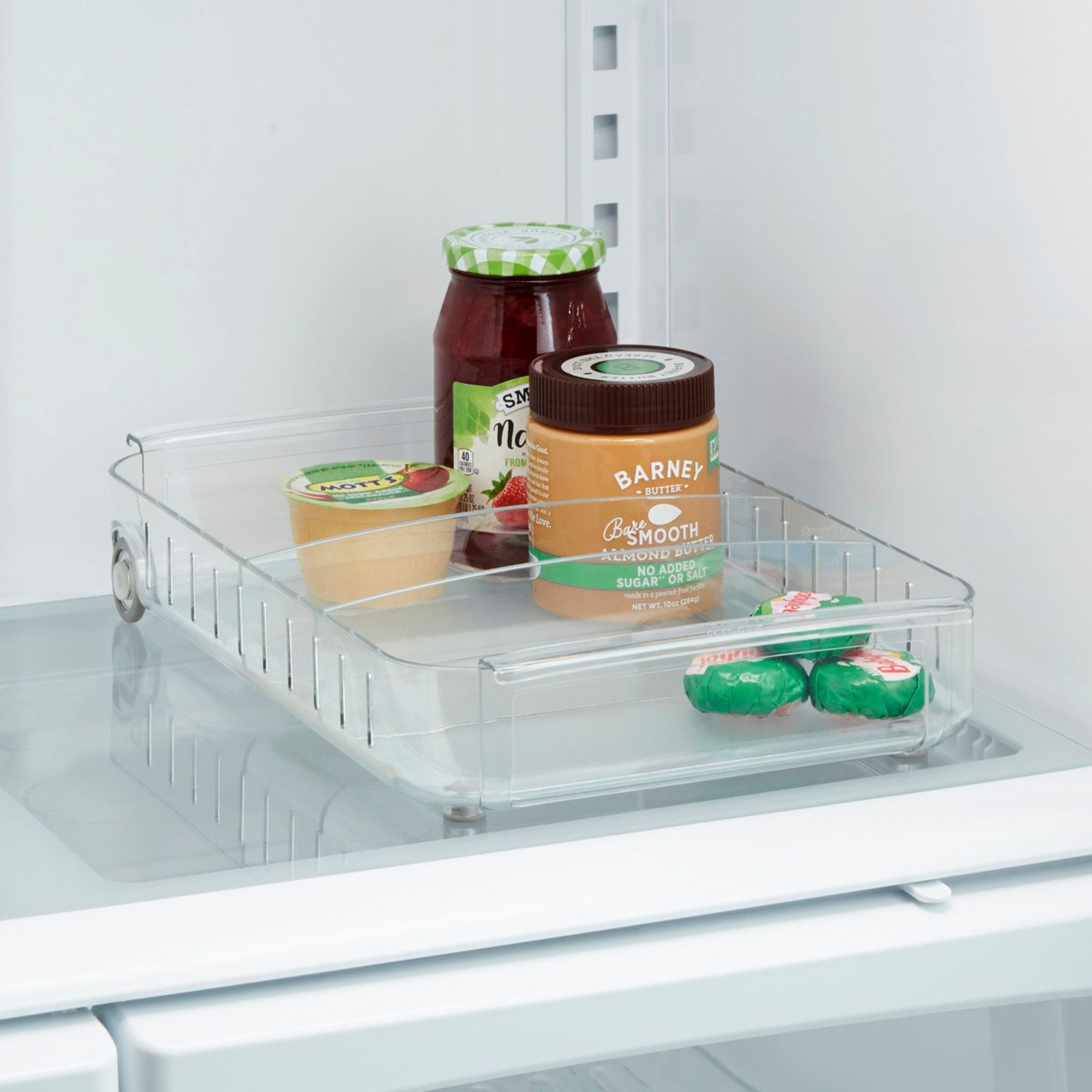 RollOut Rolling Fridge Caddy Adjustable Fridge Organizer  Refrigerator Storage Bin 9 X 15 3