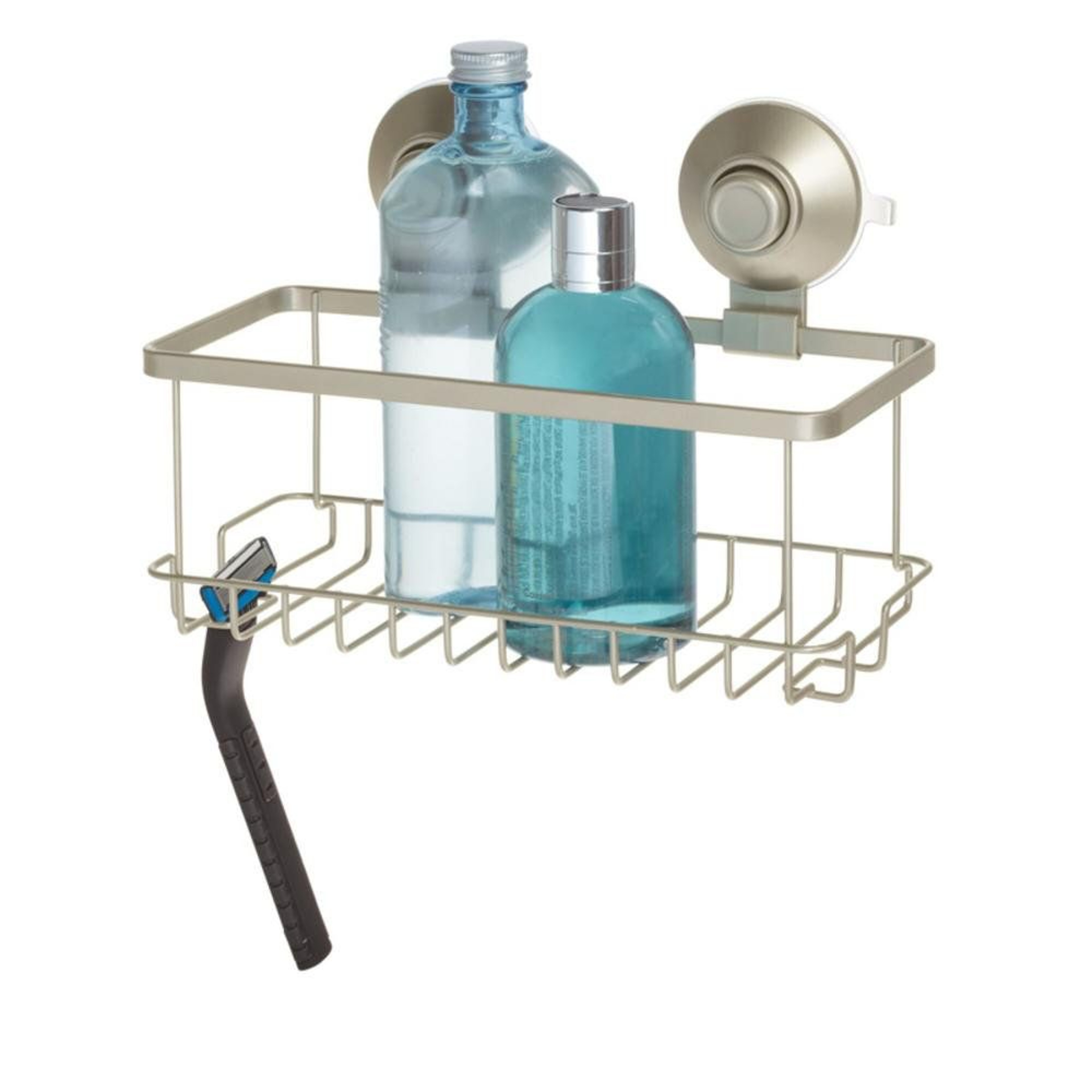 Everett Push Lock Shower Caddy  RustResistant Suction Shower Basket For Effortless Bathroom Organiz 1
