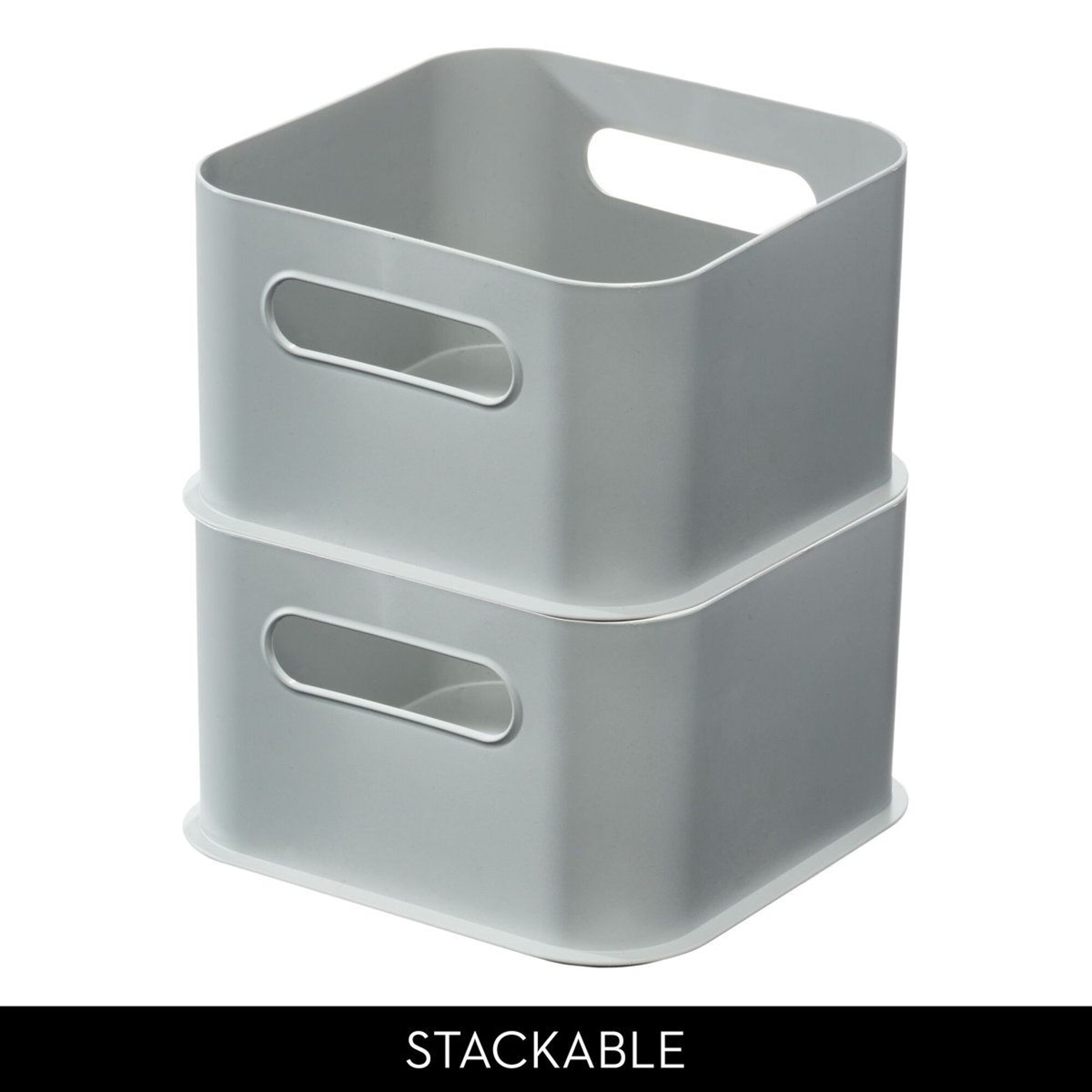 Stackable Plastic Storage Bins With Handles  Set Of 4 2