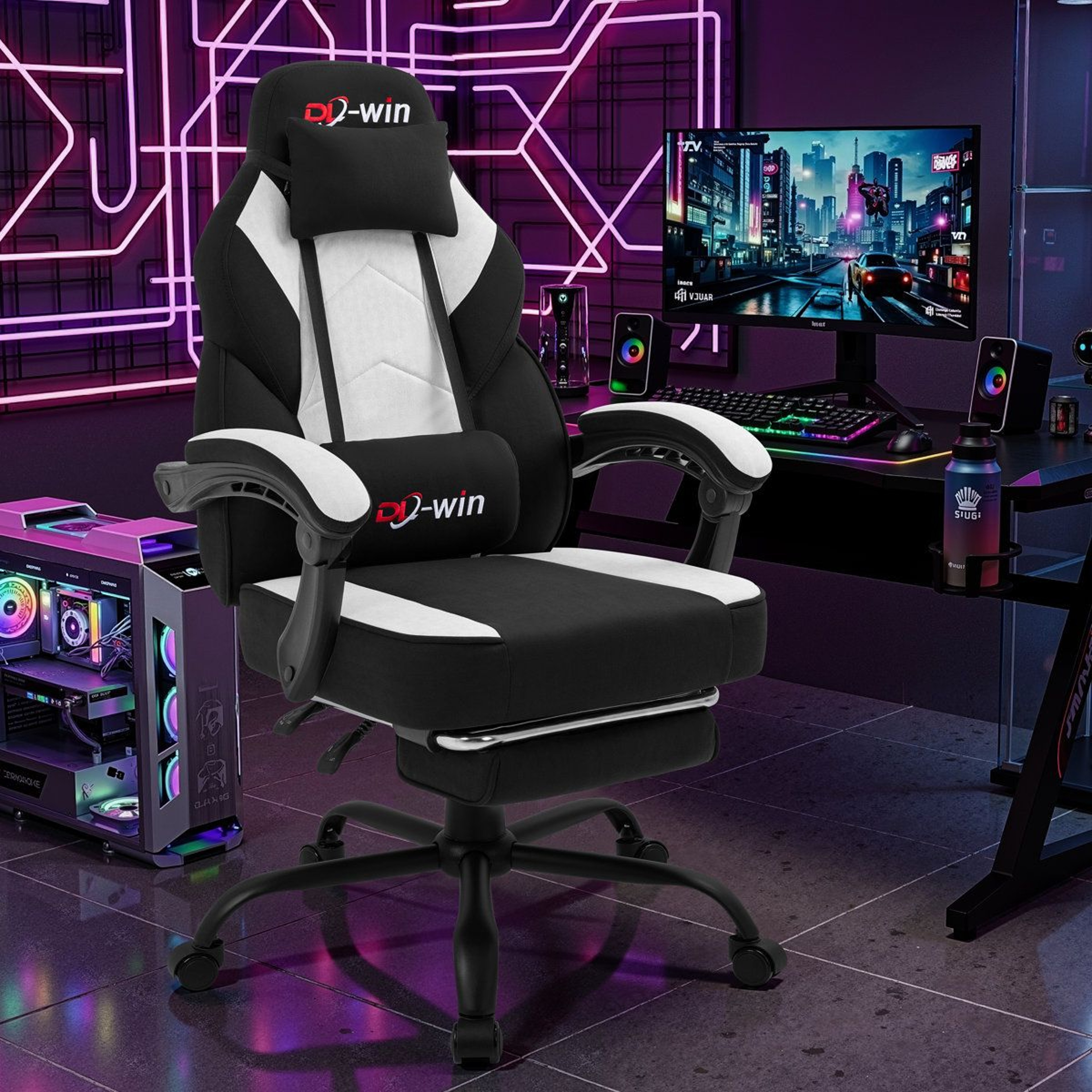 Ergonomic Gaming Chair With Footrest And Lumbar Support 7