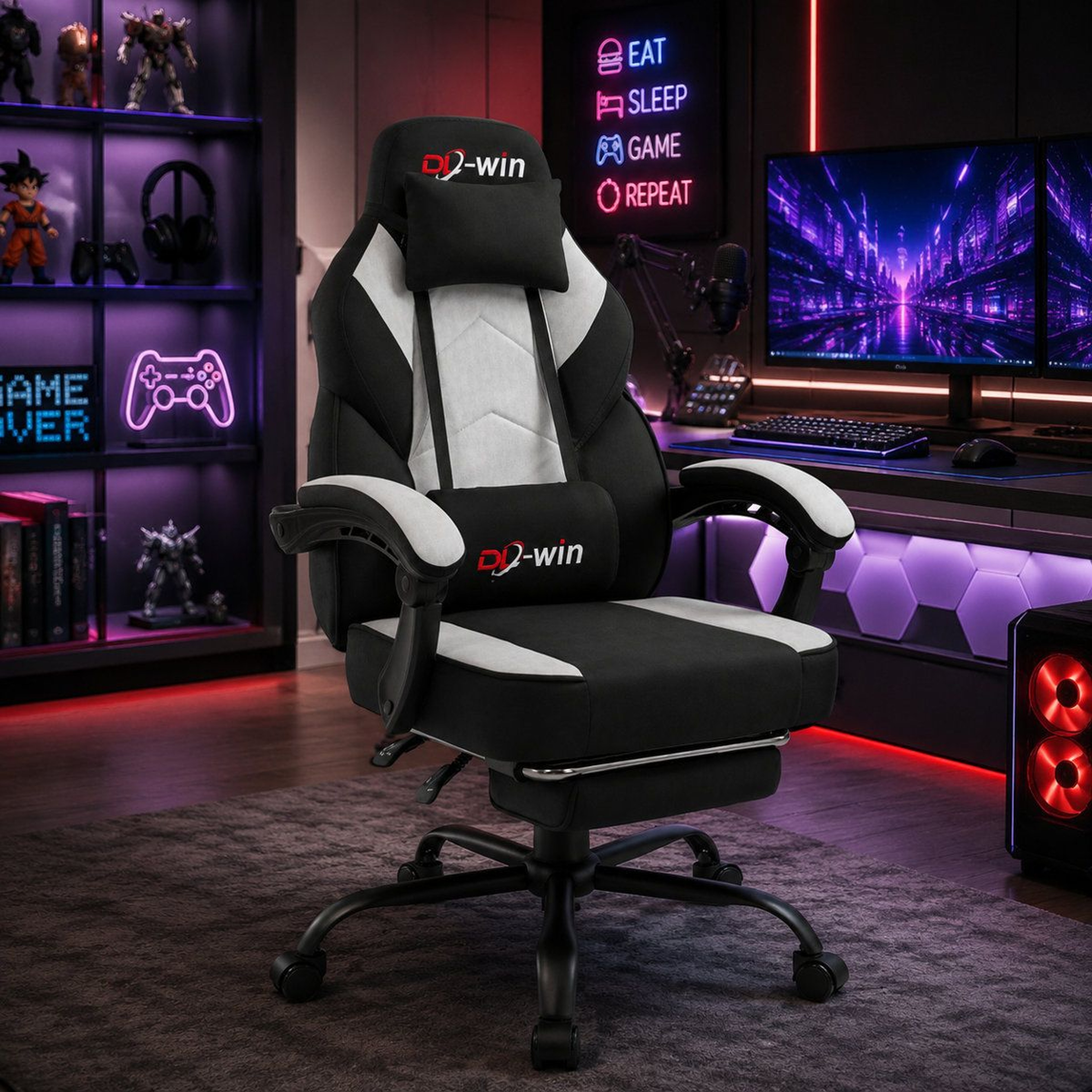 Ergonomic Gaming Chair With Footrest And Lumbar Support 8