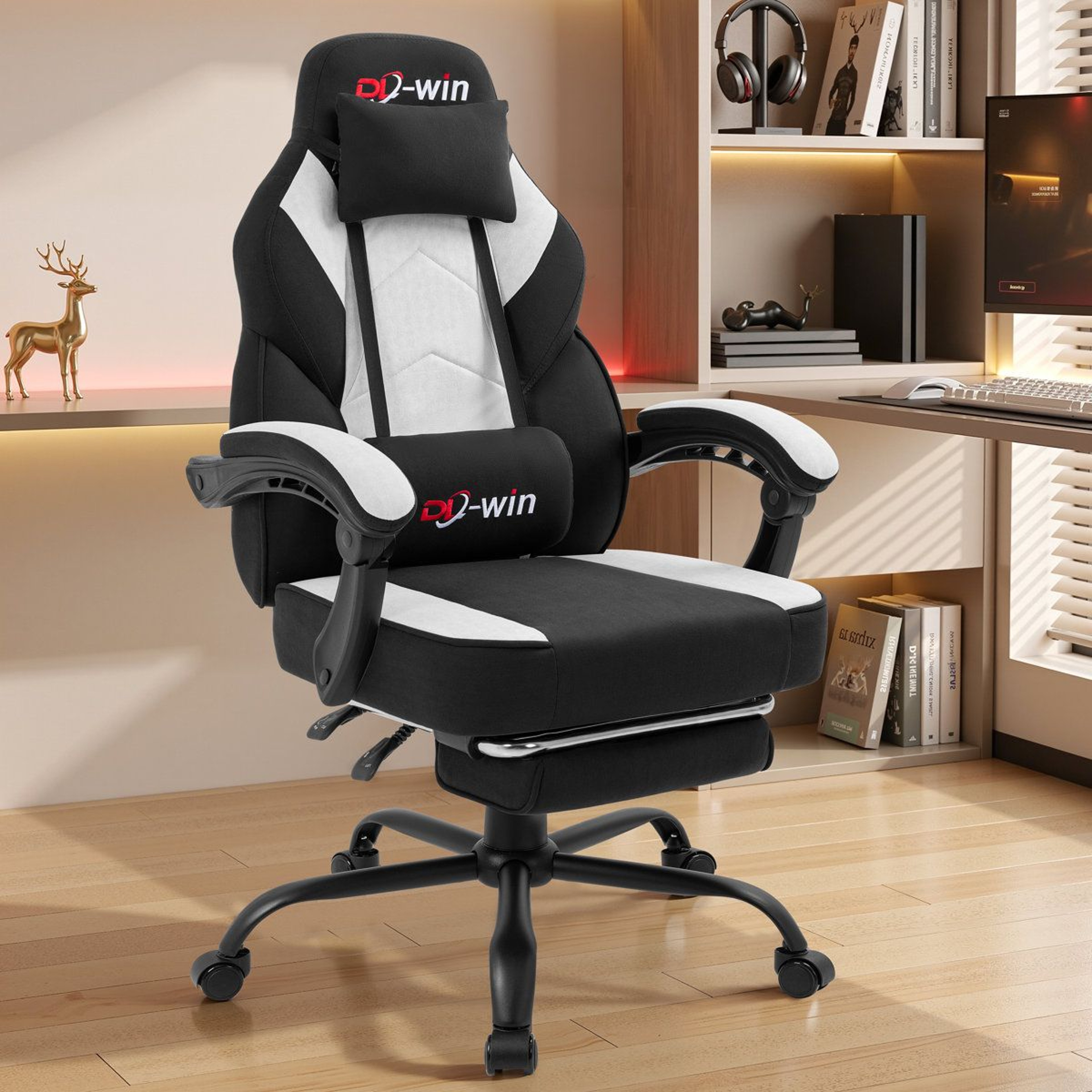 Ergonomic Gaming Chair With Footrest And Lumbar Support 1