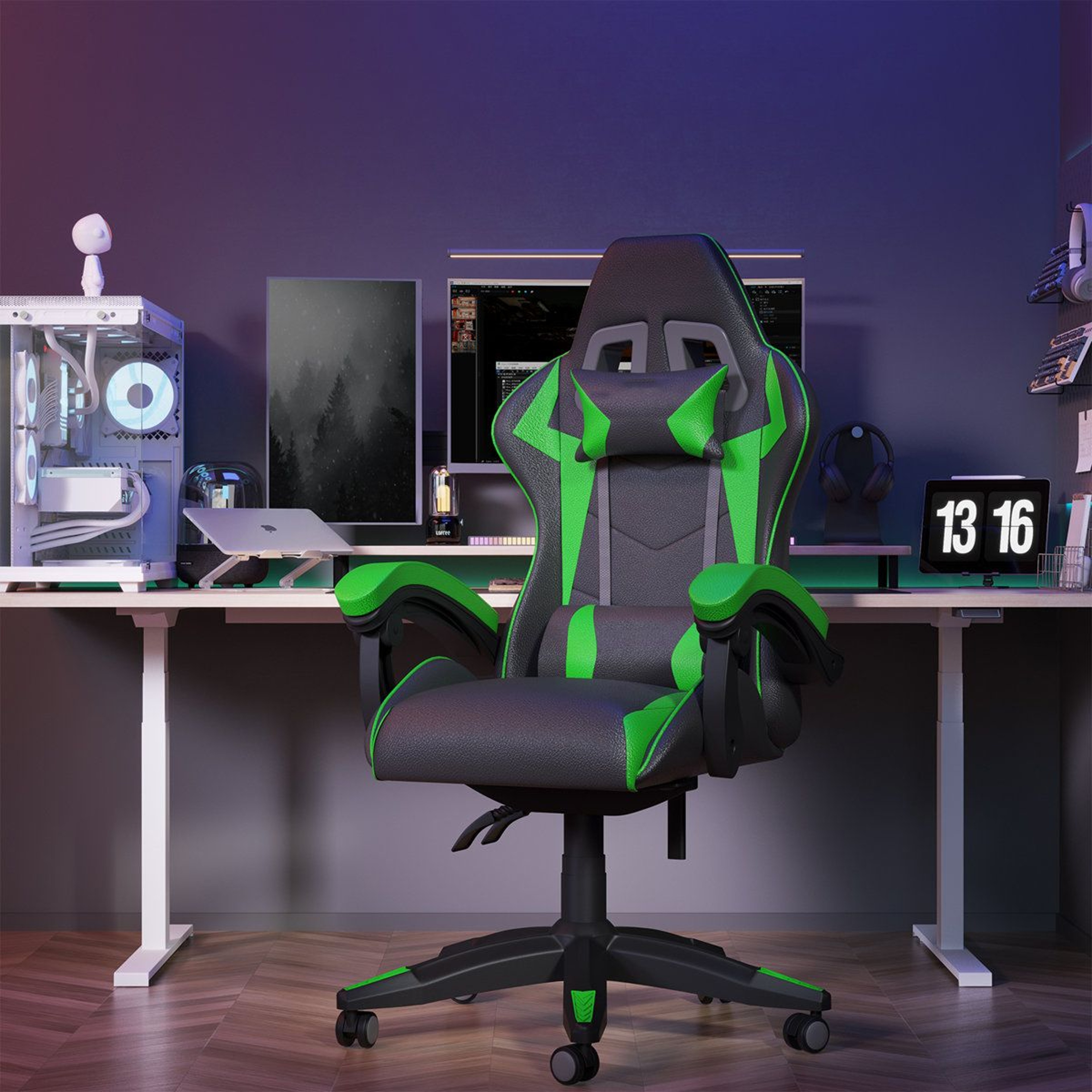 Stephen Ergonomic Gaming Chair Adjustable Reclining PC  Racing Seat 1
