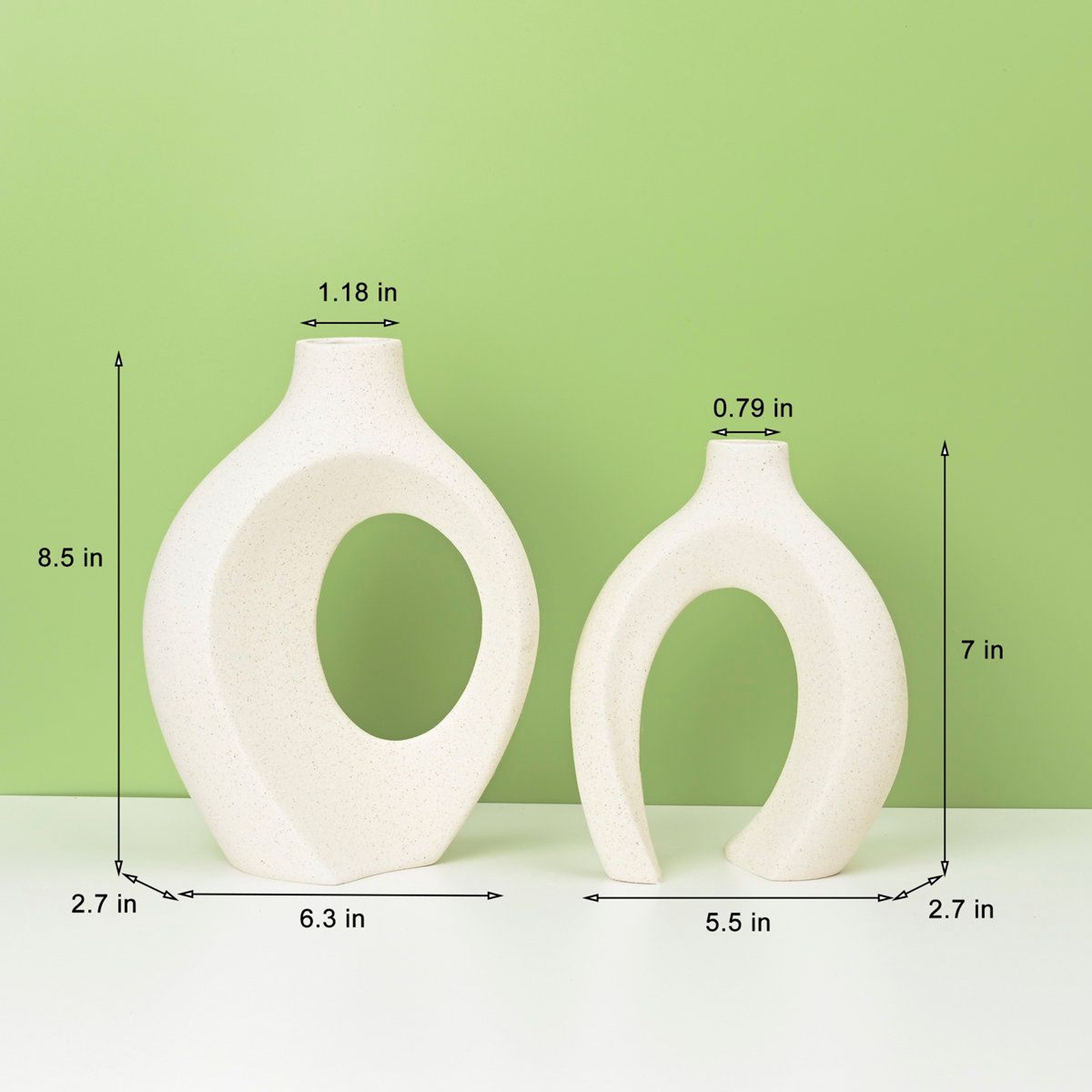 Christiam 2 Piece Modern Ceramic Vase Set Handmade Snuggling Boho Vases For Home Decor 9