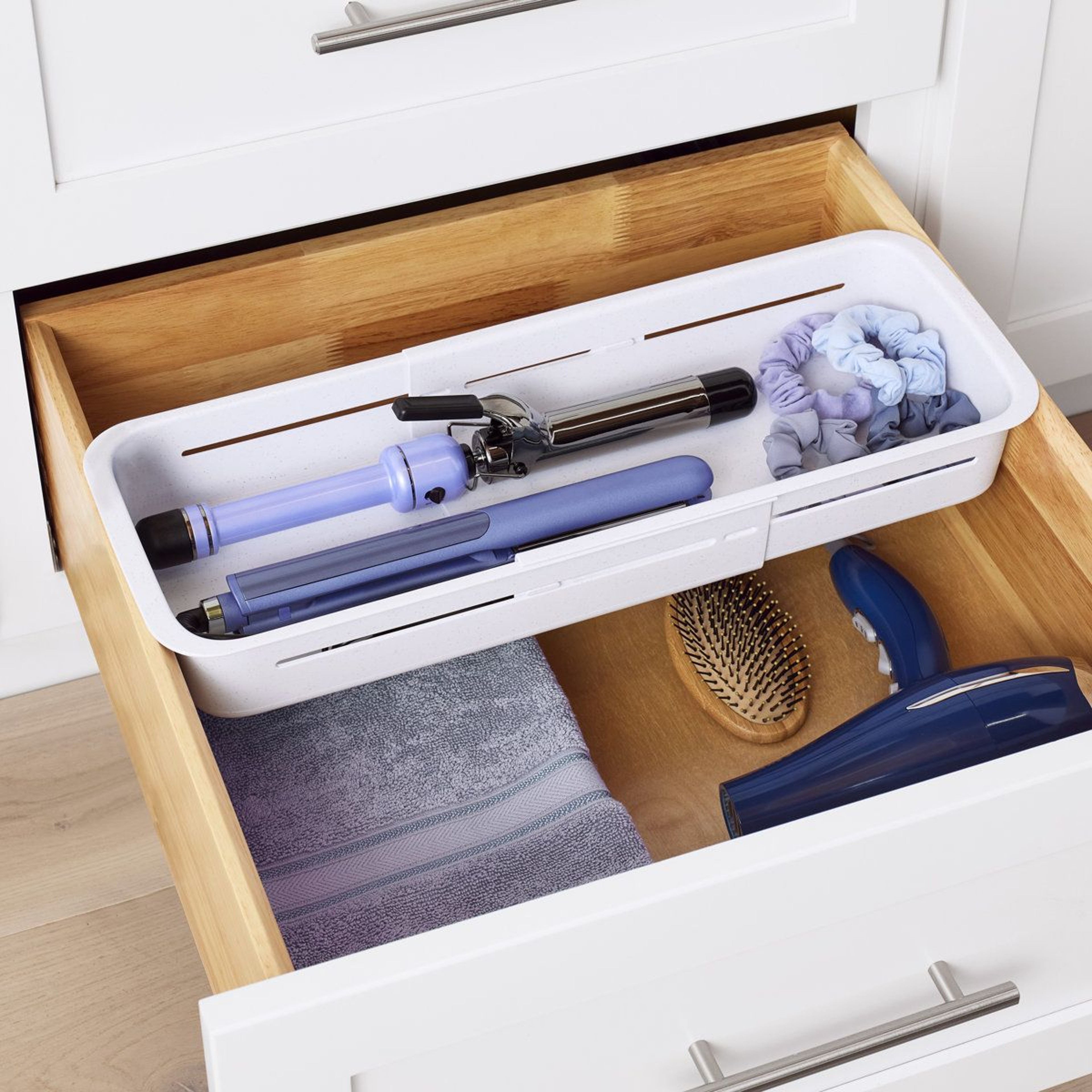 Sliding Drawer Bin Expandable Kitchen Storage Organizer For Deep Drawers 0