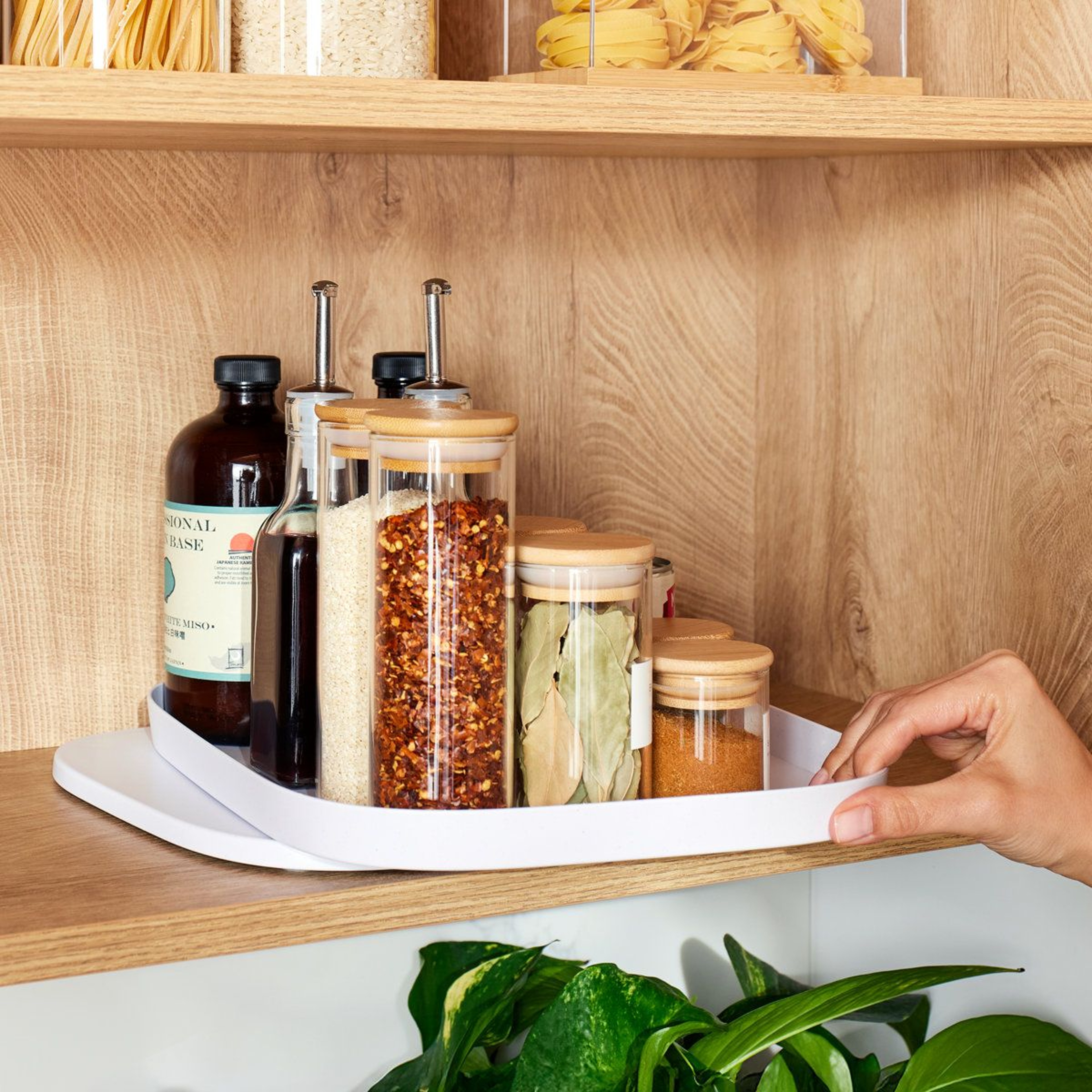 MagicTrack Rectangle Turntable Efficient Cabinet Organizer And Pantry Lazy Susan 1
