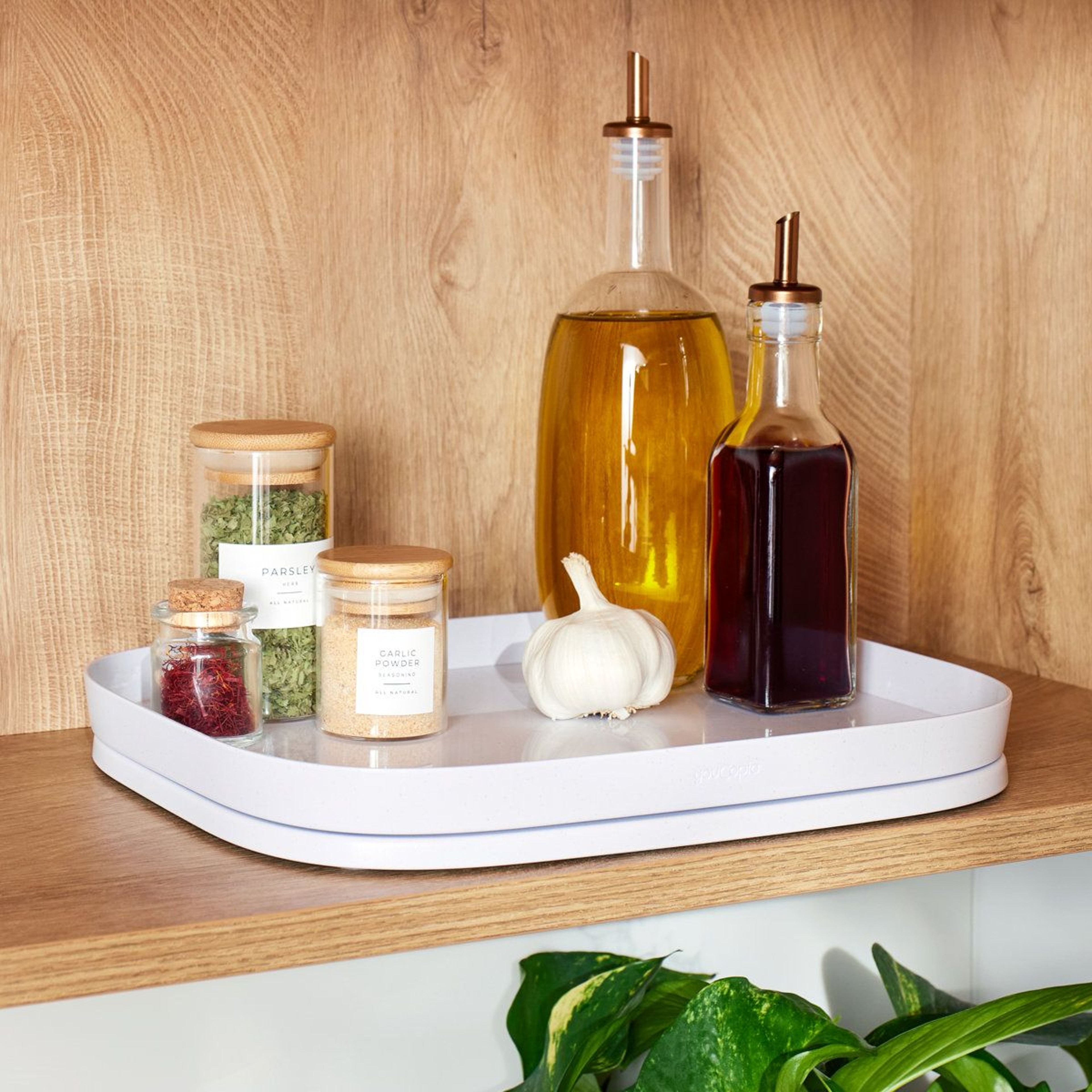 MagicTrack Rectangle Turntable Efficient Cabinet Organizer And Pantry Lazy Susan 4