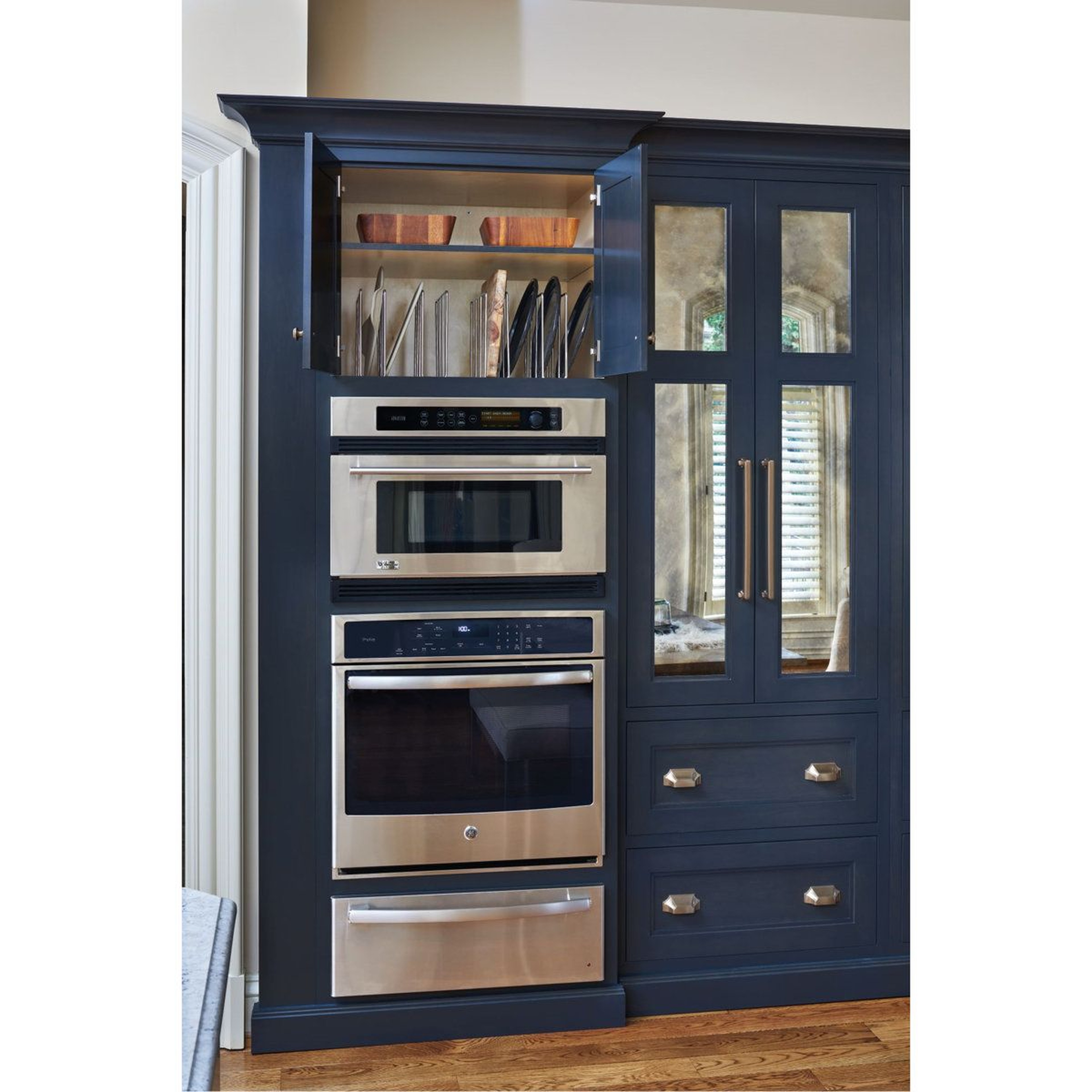 Shelf UShaped Bakeware Cabinet Organizer And Metal Tray Divider 7