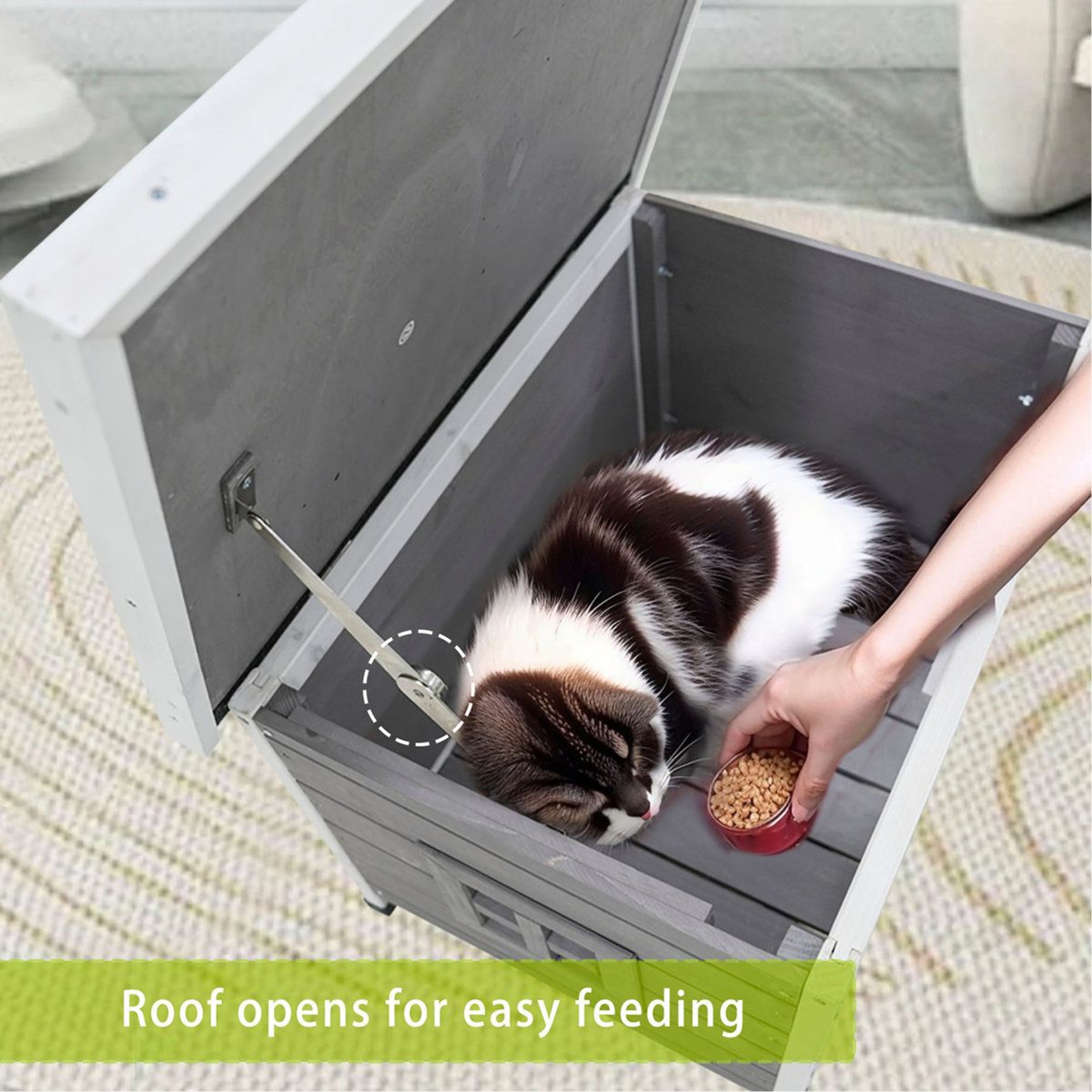 Weatherproof Outdoor Cat House And Feral Kitty Shelter With Asphalt Roof 1