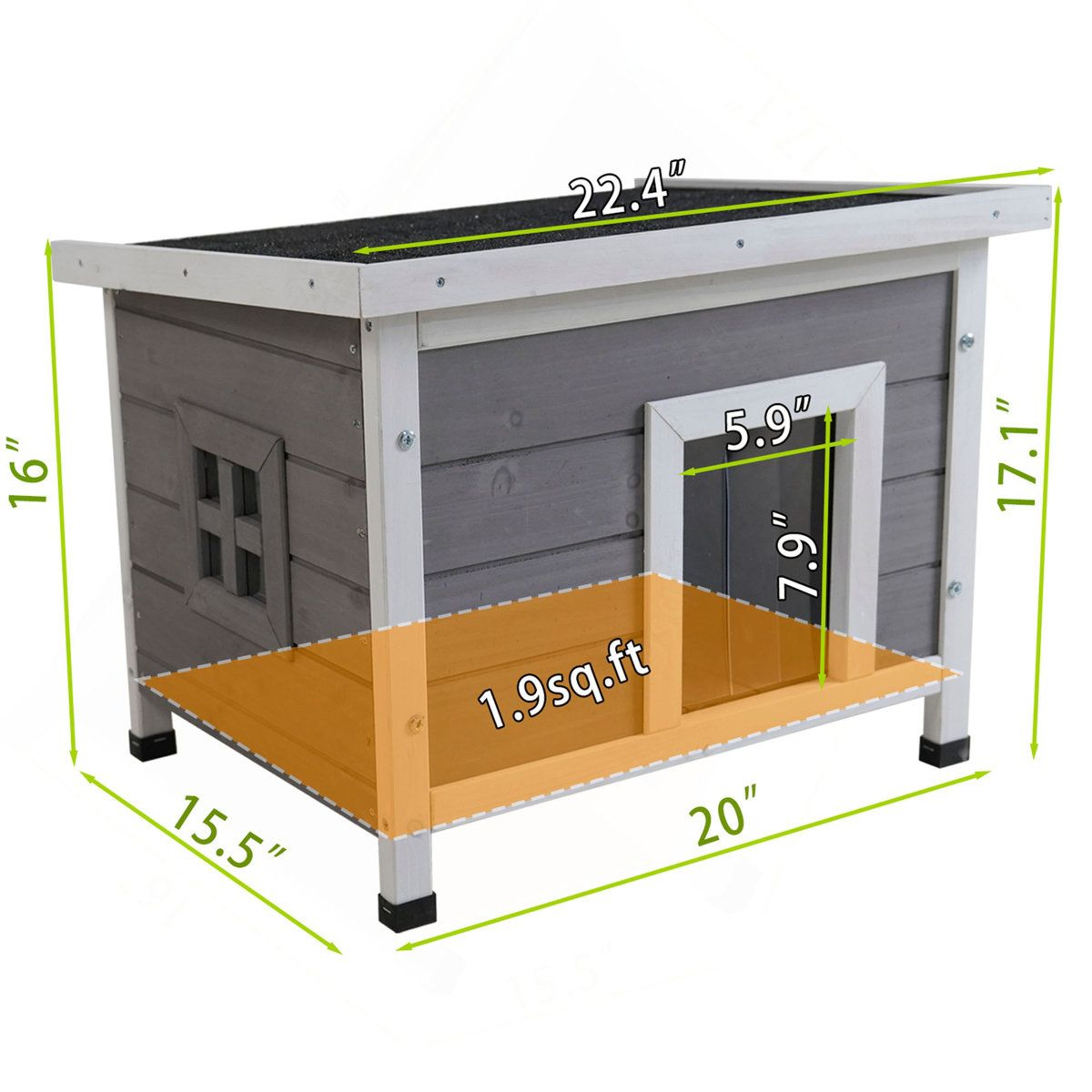 Weatherproof Outdoor Cat House And Feral Kitty Shelter With Asphalt Roof 11