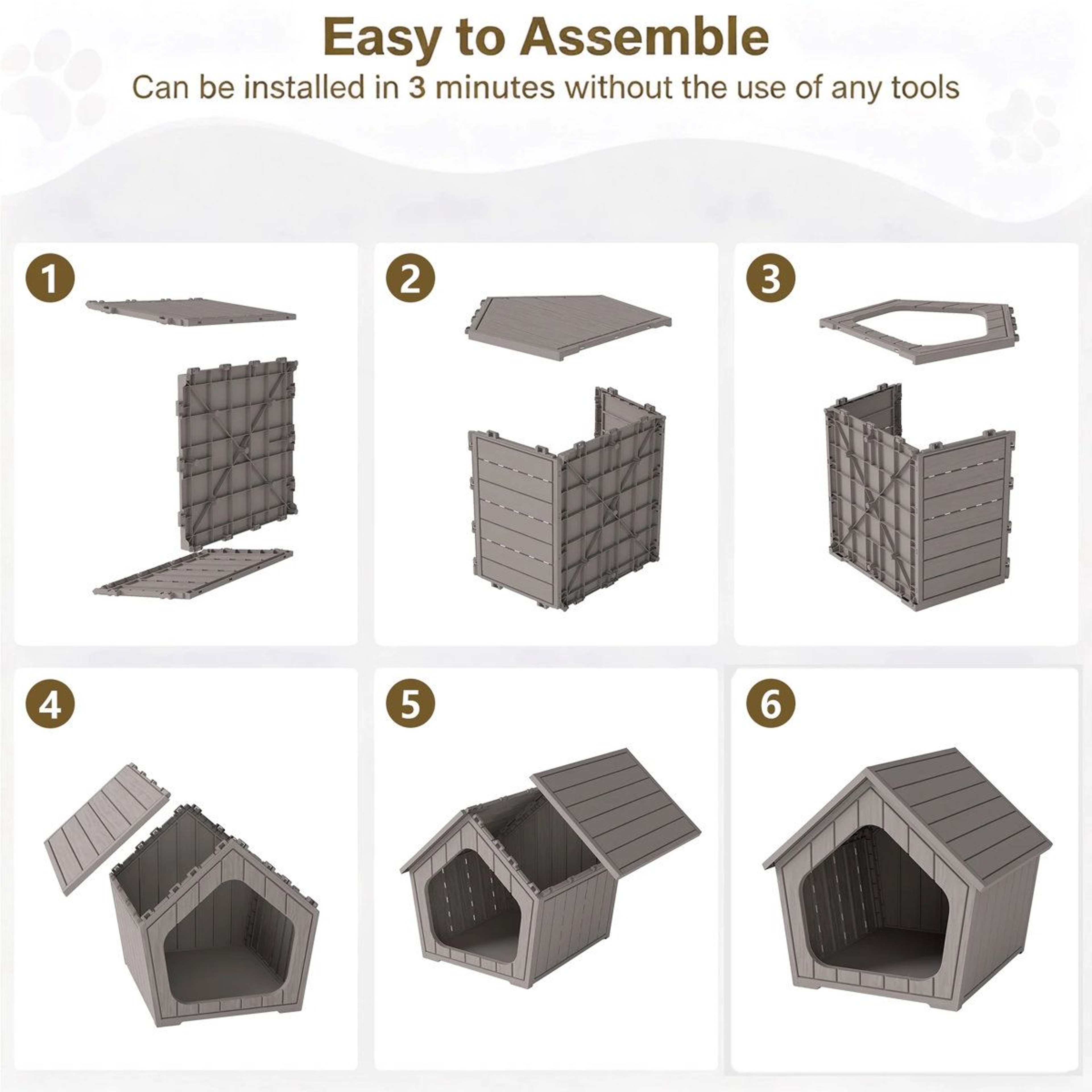 Modern Weatherproof HDPE Small Dog House And Outdoor Cat Shelter 1