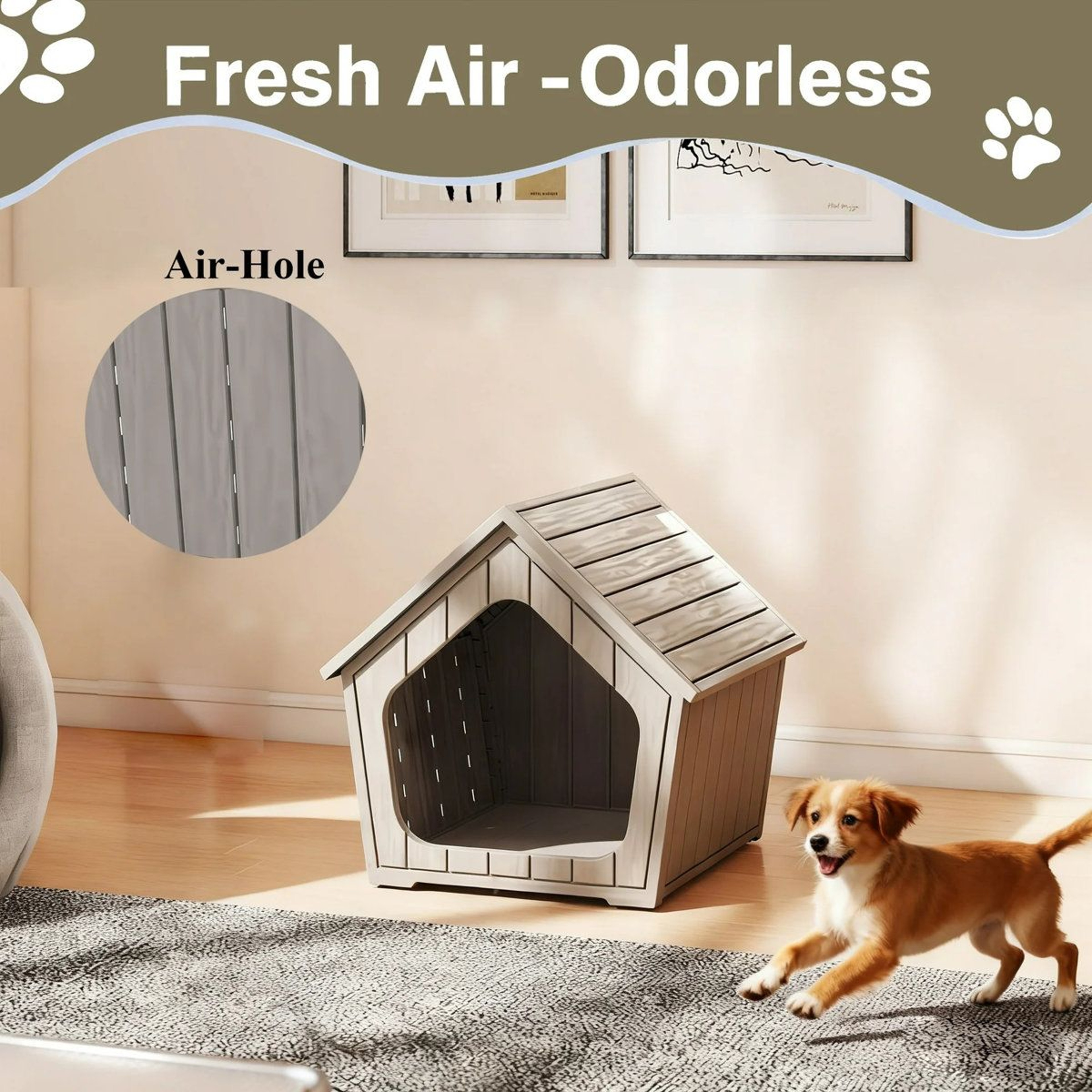 Modern Weatherproof HDPE Small Dog House And Outdoor Cat Shelter 3