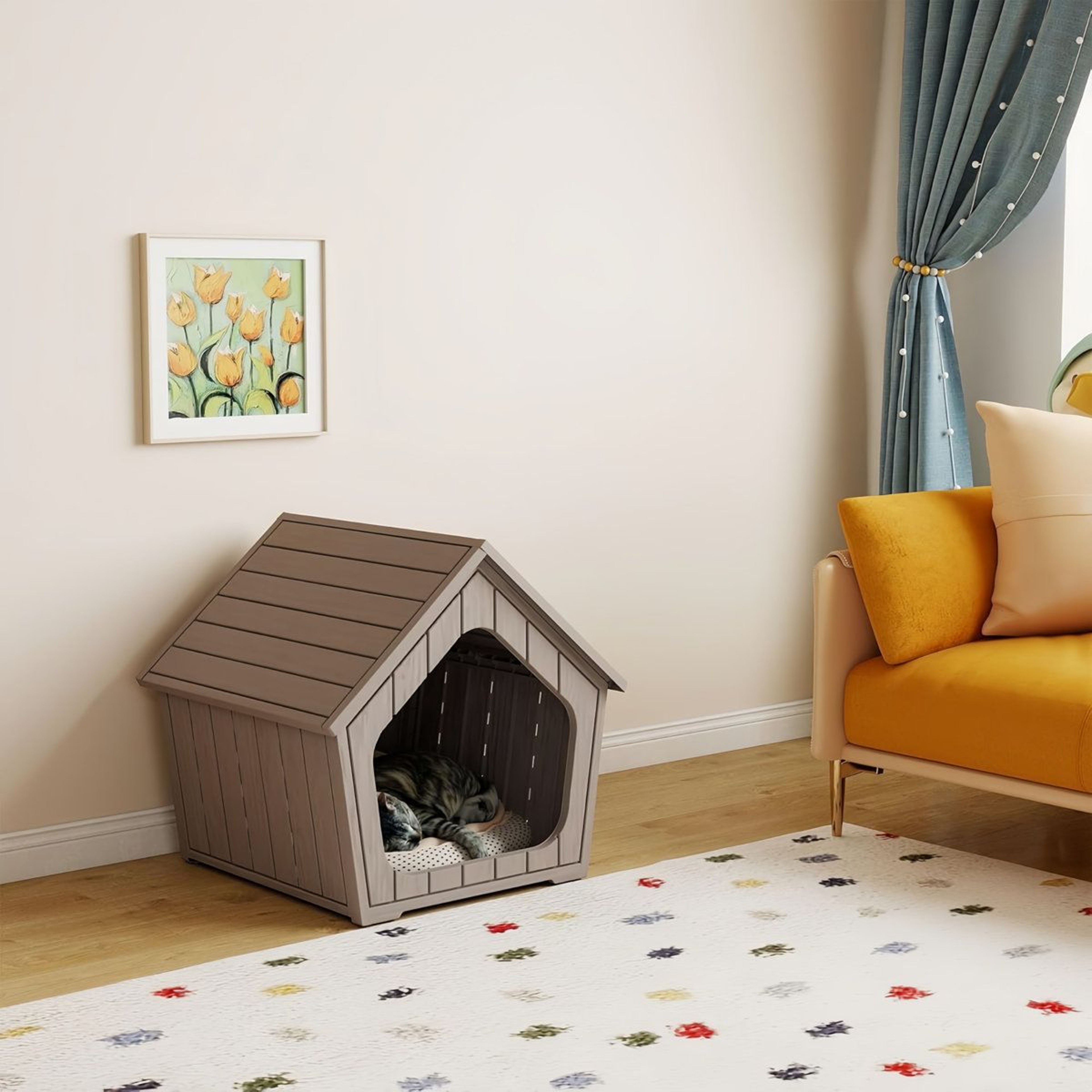 Modern Weatherproof HDPE Small Dog House And Outdoor Cat Shelter 6