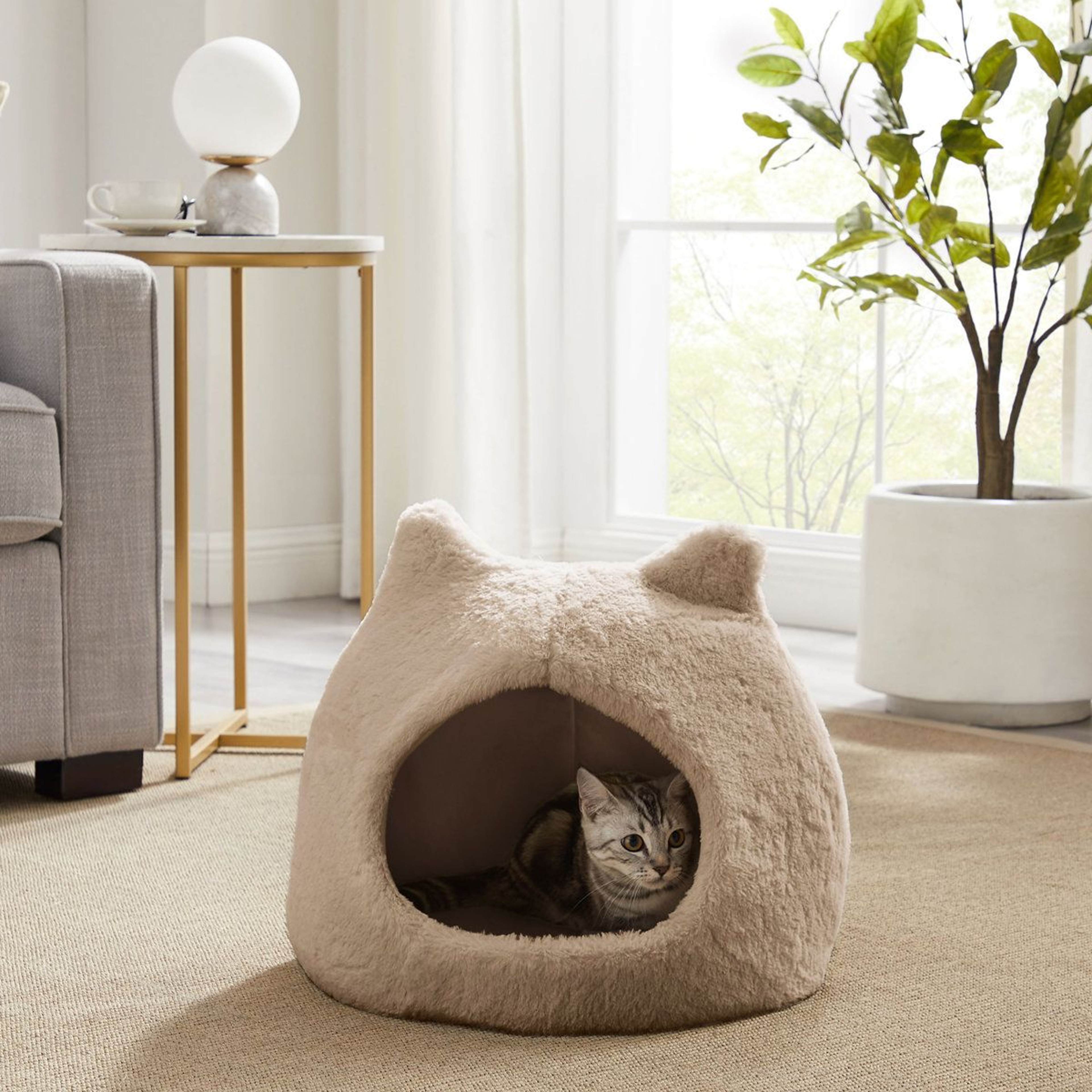 Fur Meow Hut Hooded Cat Hideaway Hut And Cozy Pet Bed 3