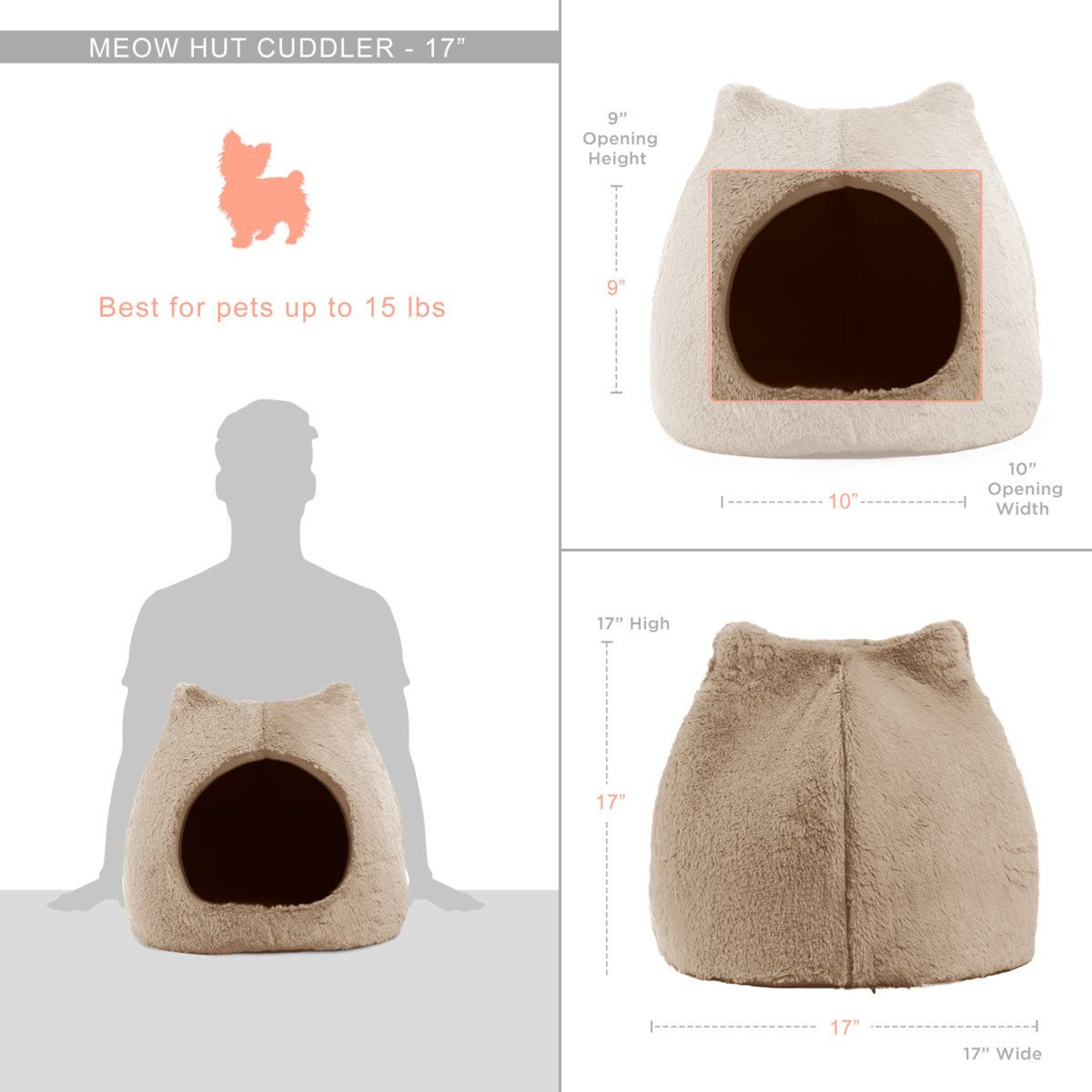 Fur Meow Hut Hooded Cat Hideaway Hut And Cozy Pet Bed 4