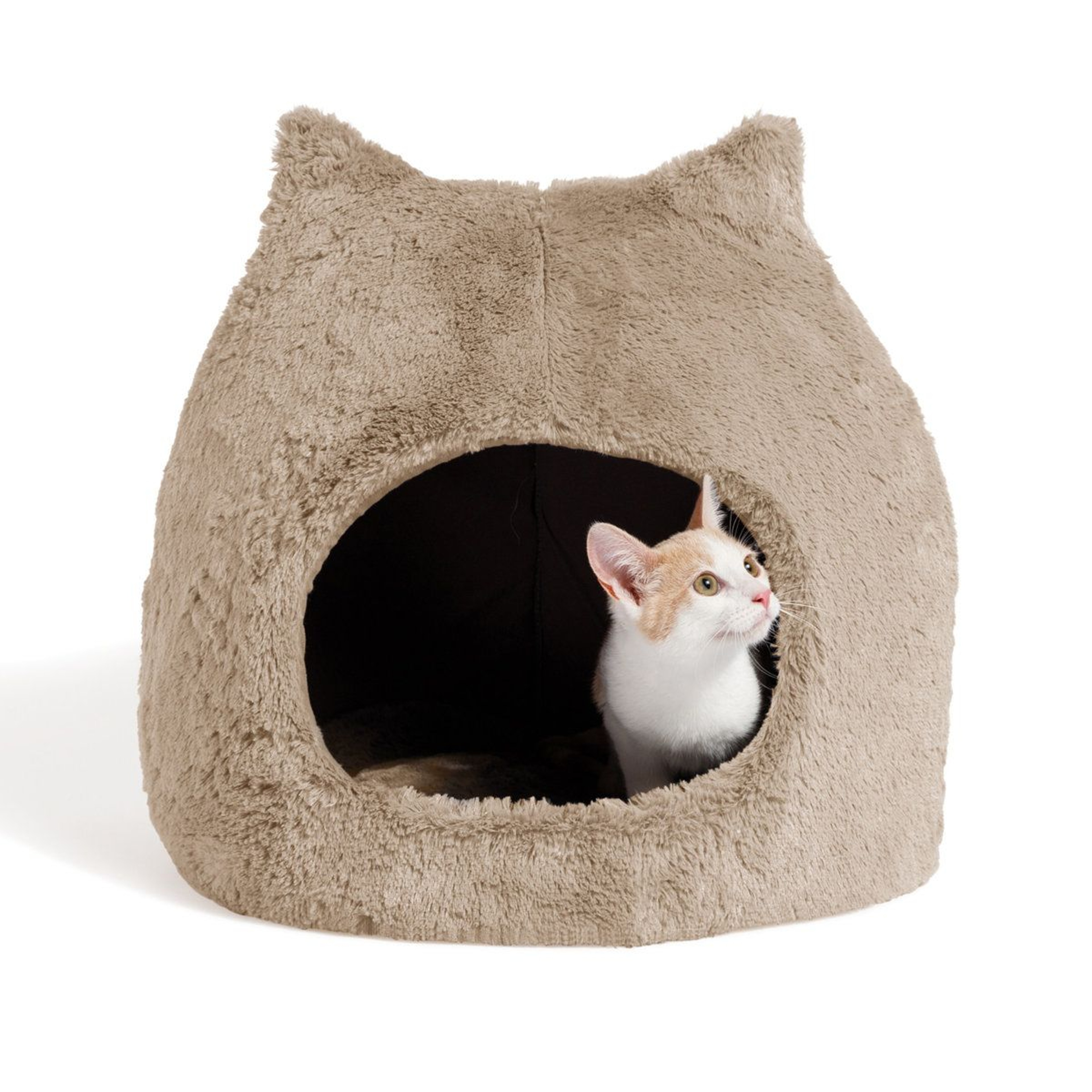 Fur Meow Hut Hooded Cat Hideaway Hut And Cozy Pet Bed 0