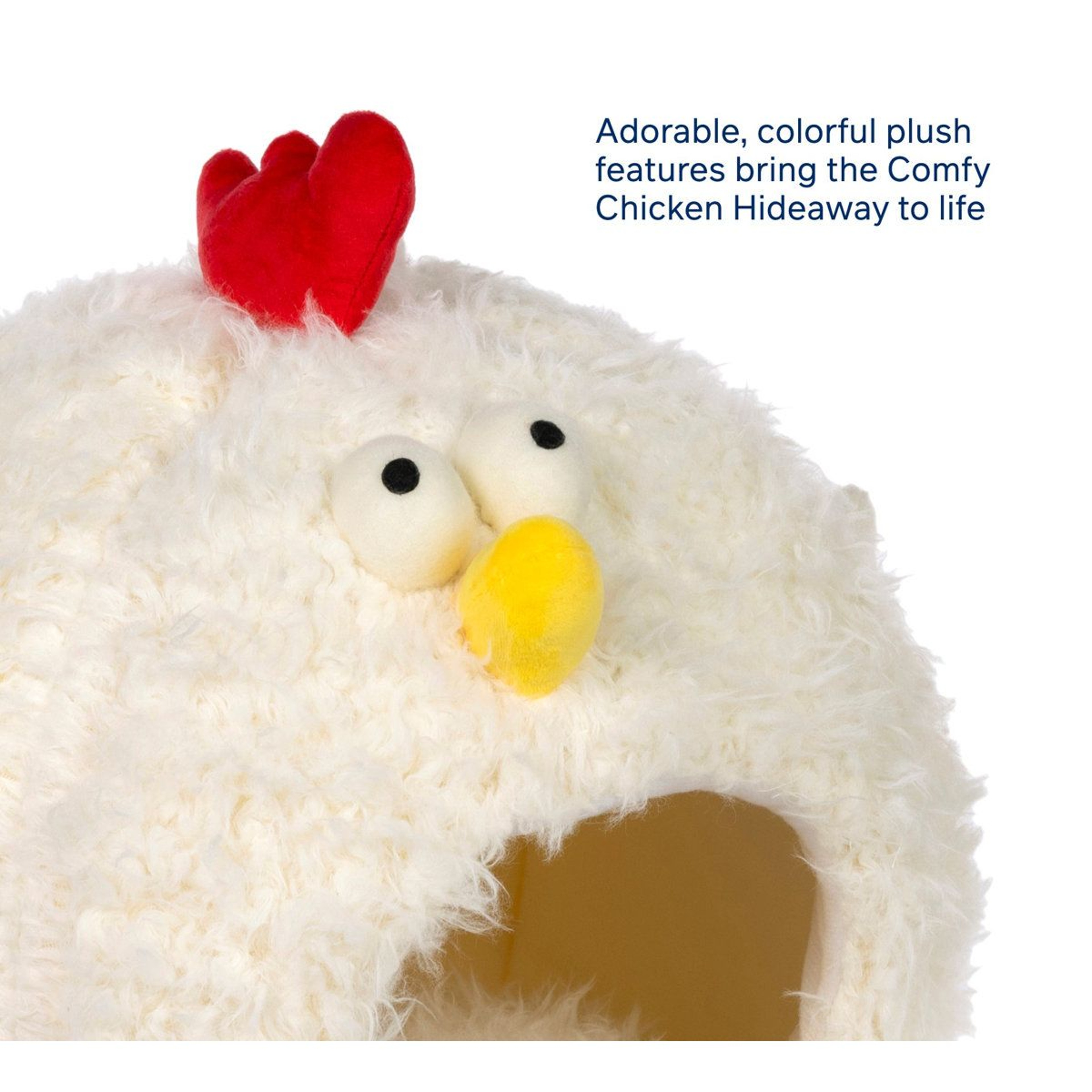 Comfy Chicken Plush Cat Bed Hideaway 7