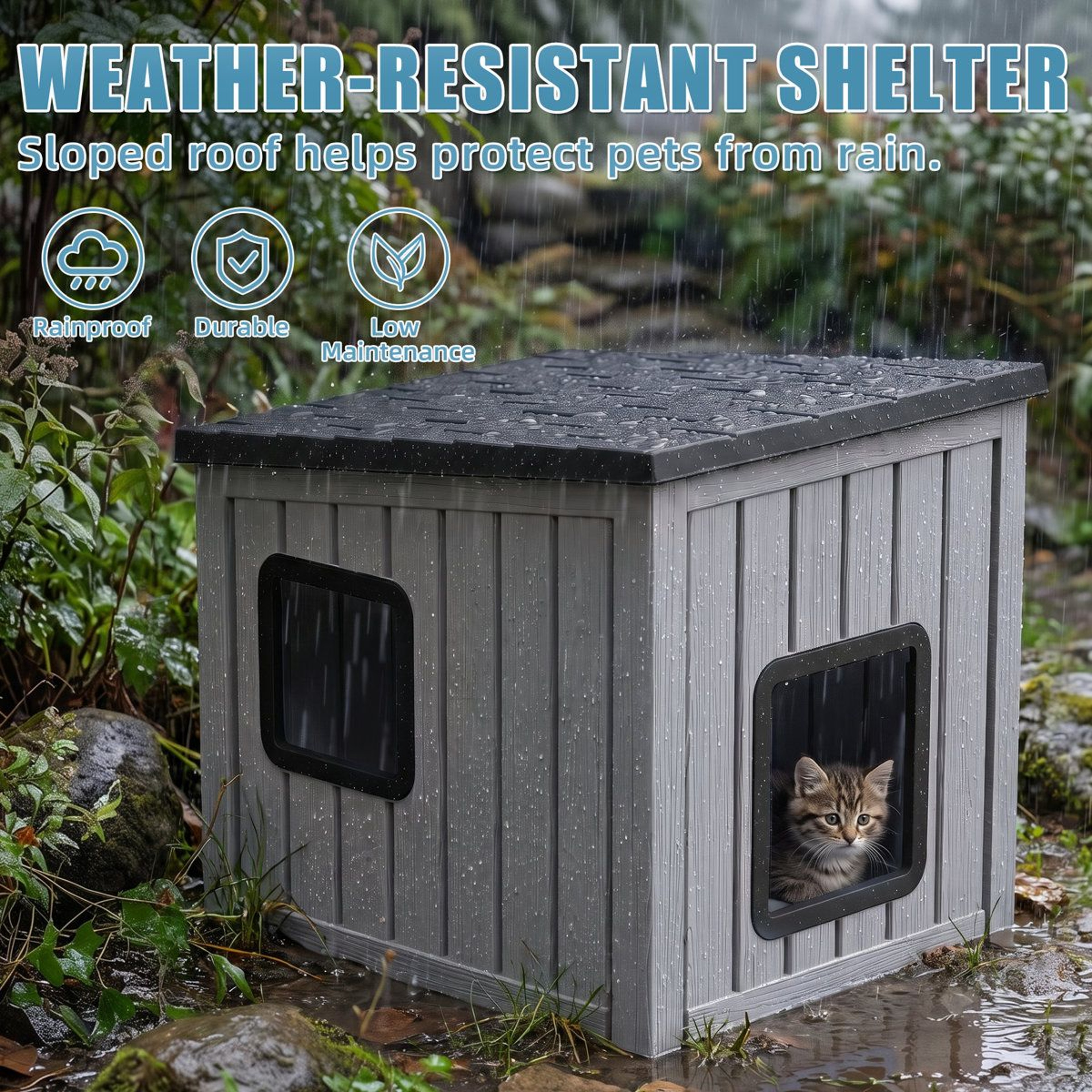 Pet House Durable Outdoor Cat Shelter And Small Dog House 2