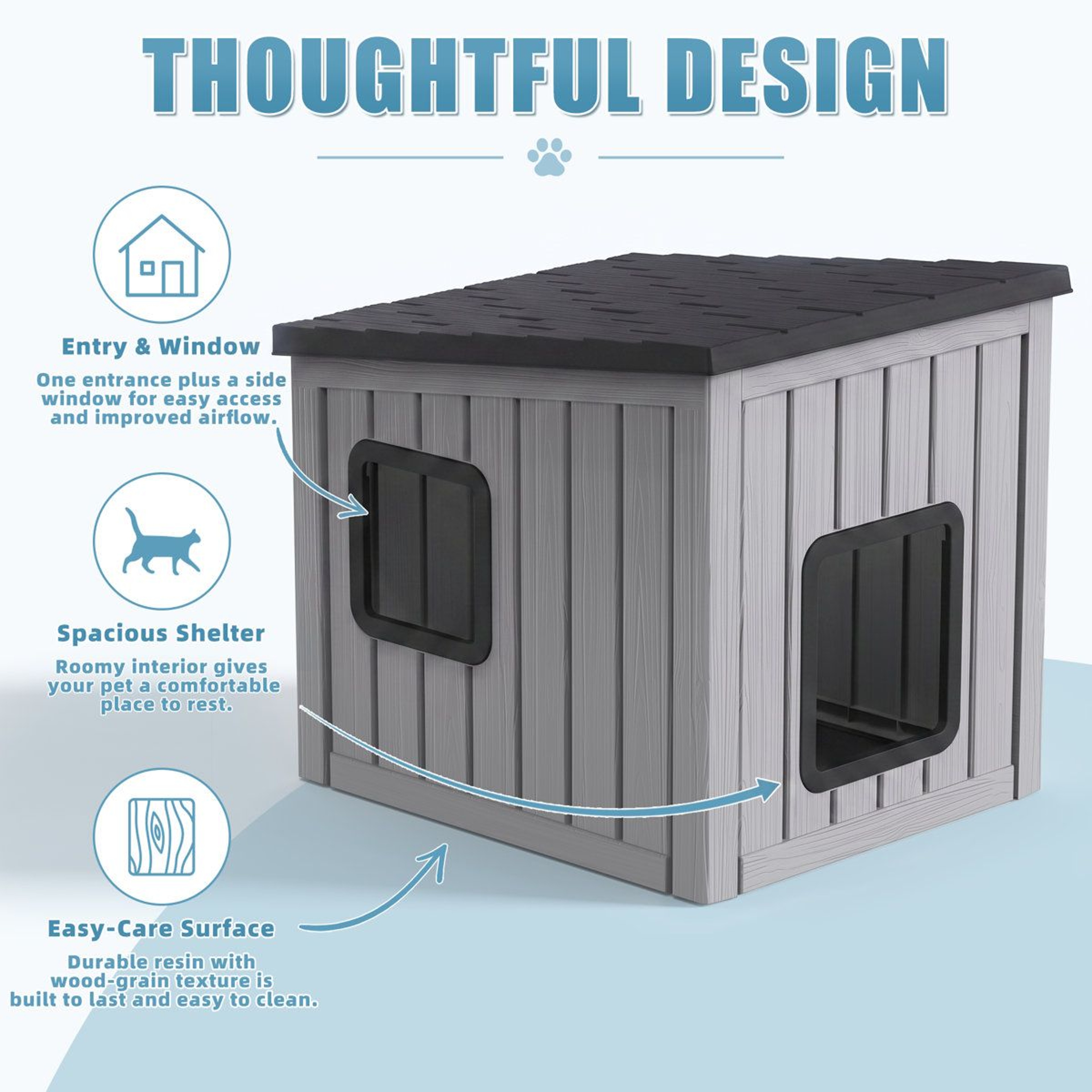 Pet House Durable Outdoor Cat Shelter And Small Dog House 6