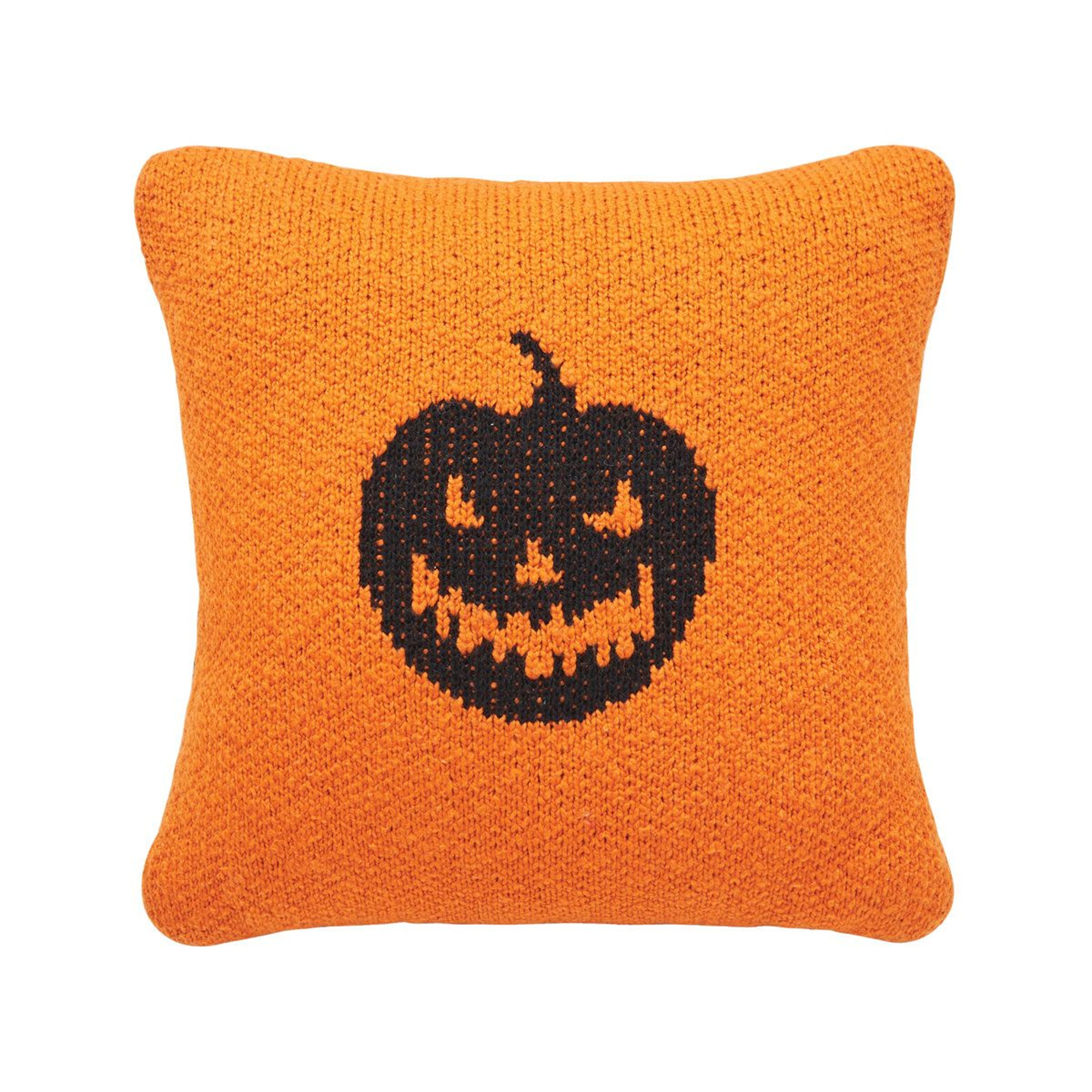 Lantern Reversible Knit Halloween Throw Pillow 0
